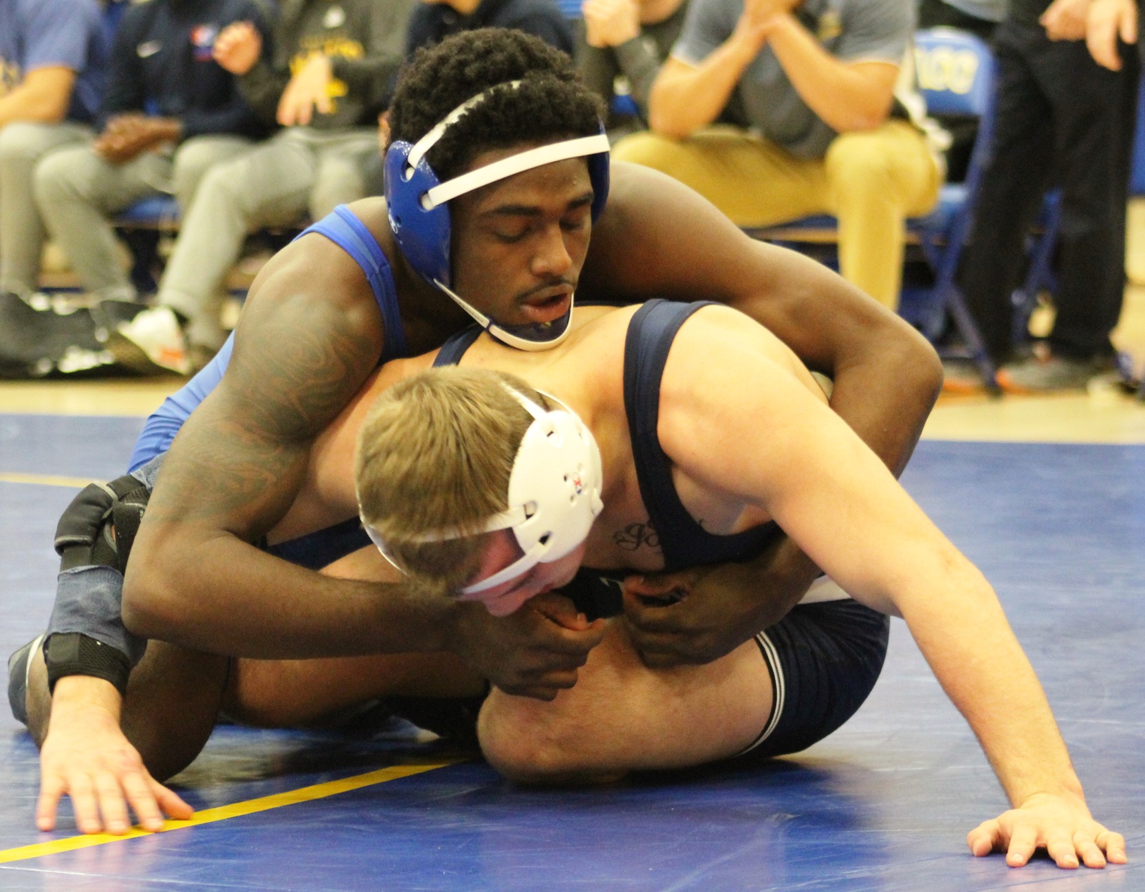 NIACC's Noah Jackson (top) is ranked third at 157 pounds in Intermat's NJCAA individual rankings.