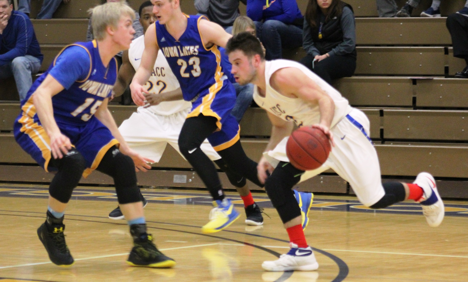 NIACC's Matt Baker drives to the basket during Wednesday's ICCAC contest against Iowa Lakes.