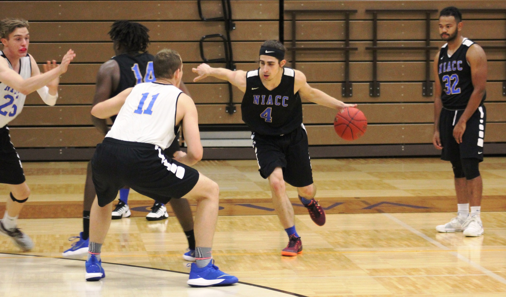 Nick Wurm (4) drives to the basket during a recent practice.