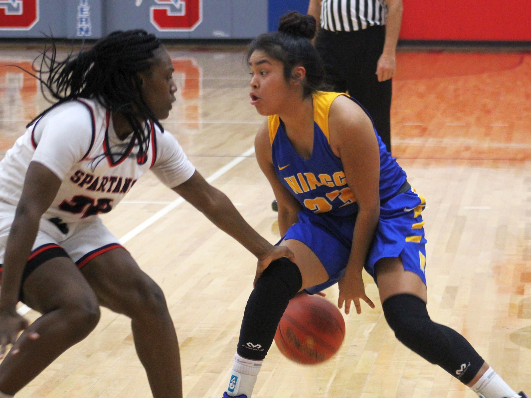 Shinaana Secody looks to drive during last week's game at Southwestern.
