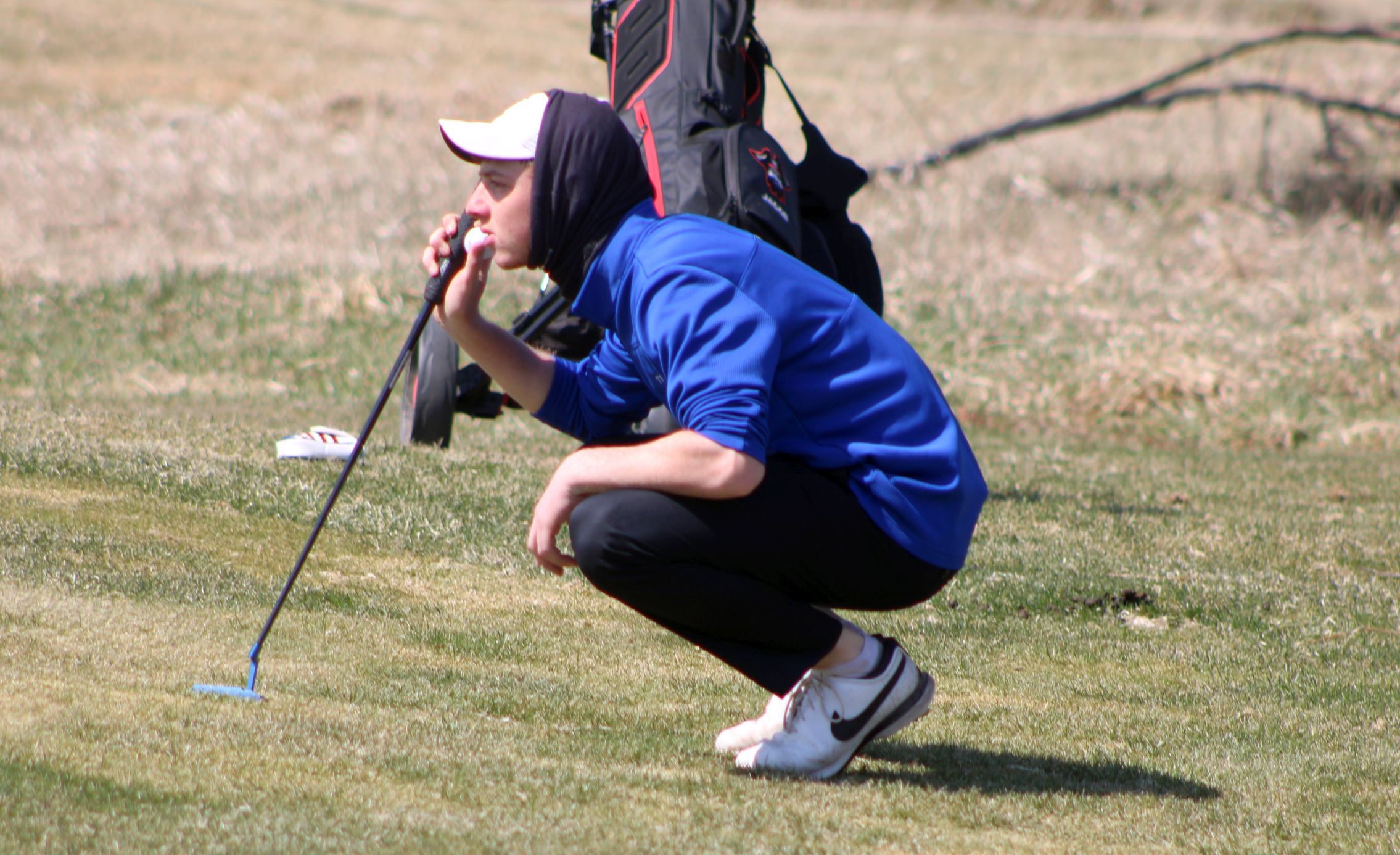 NIACC's Bryce Malchow lines up a putt during Saturday's round at the Iowa Central Spring Invitational.