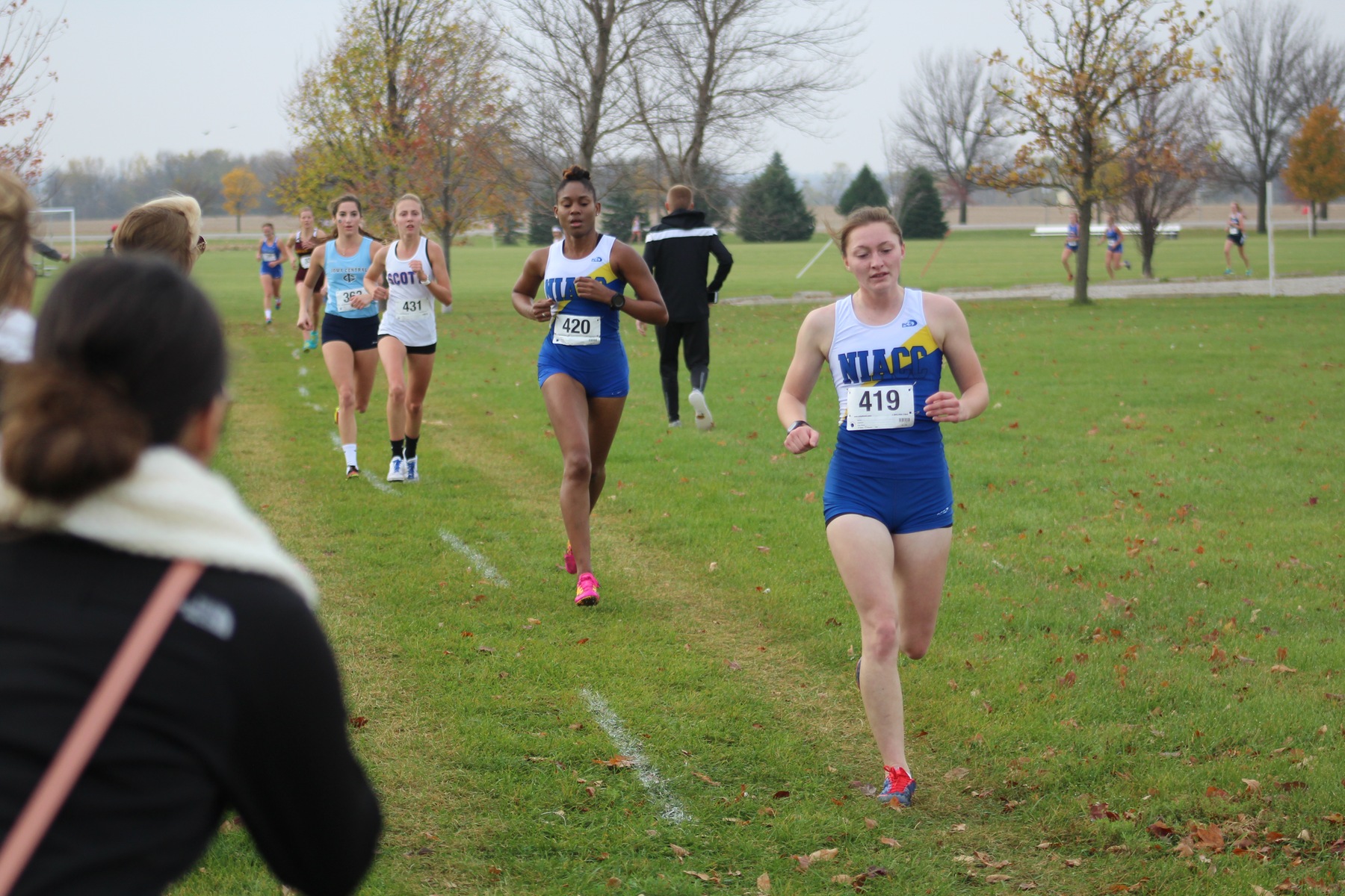 Amy Fullerton (front) is one of three returning sophomores for the NIACC women's cross country team.