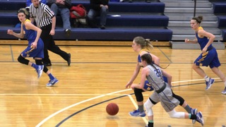 NIACC's Morgan Cuffe starts the fast break in Thursday's game at DMACC.
