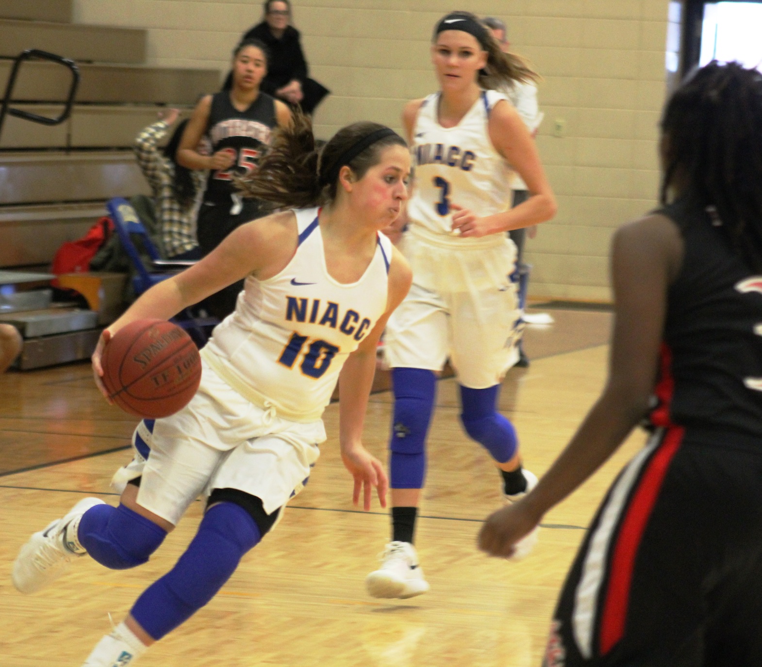 NIACC's Jordan Prantner moves the ball up the court in Saturday's win over Southeastern.
