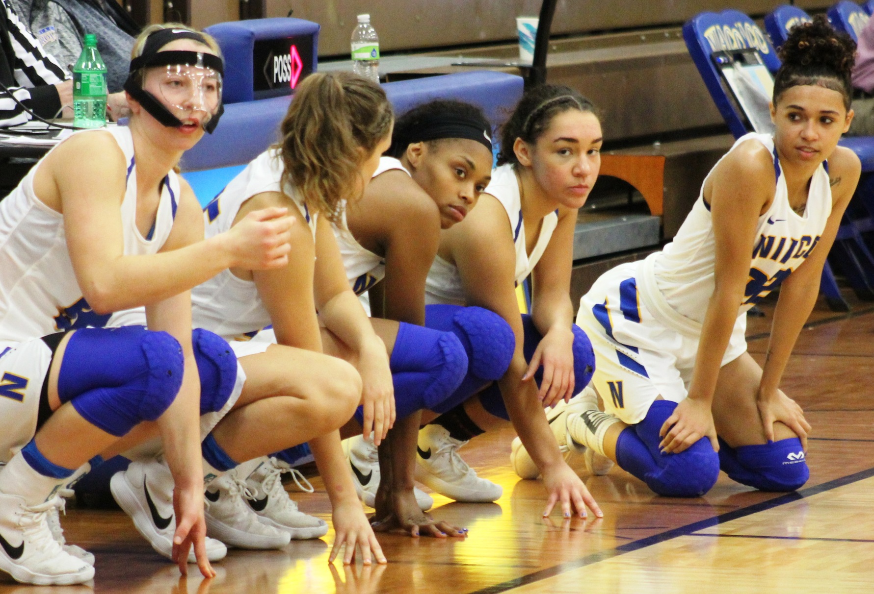 Five players get ready to check in during a November game against the Grand View JV in the NIACC gym.