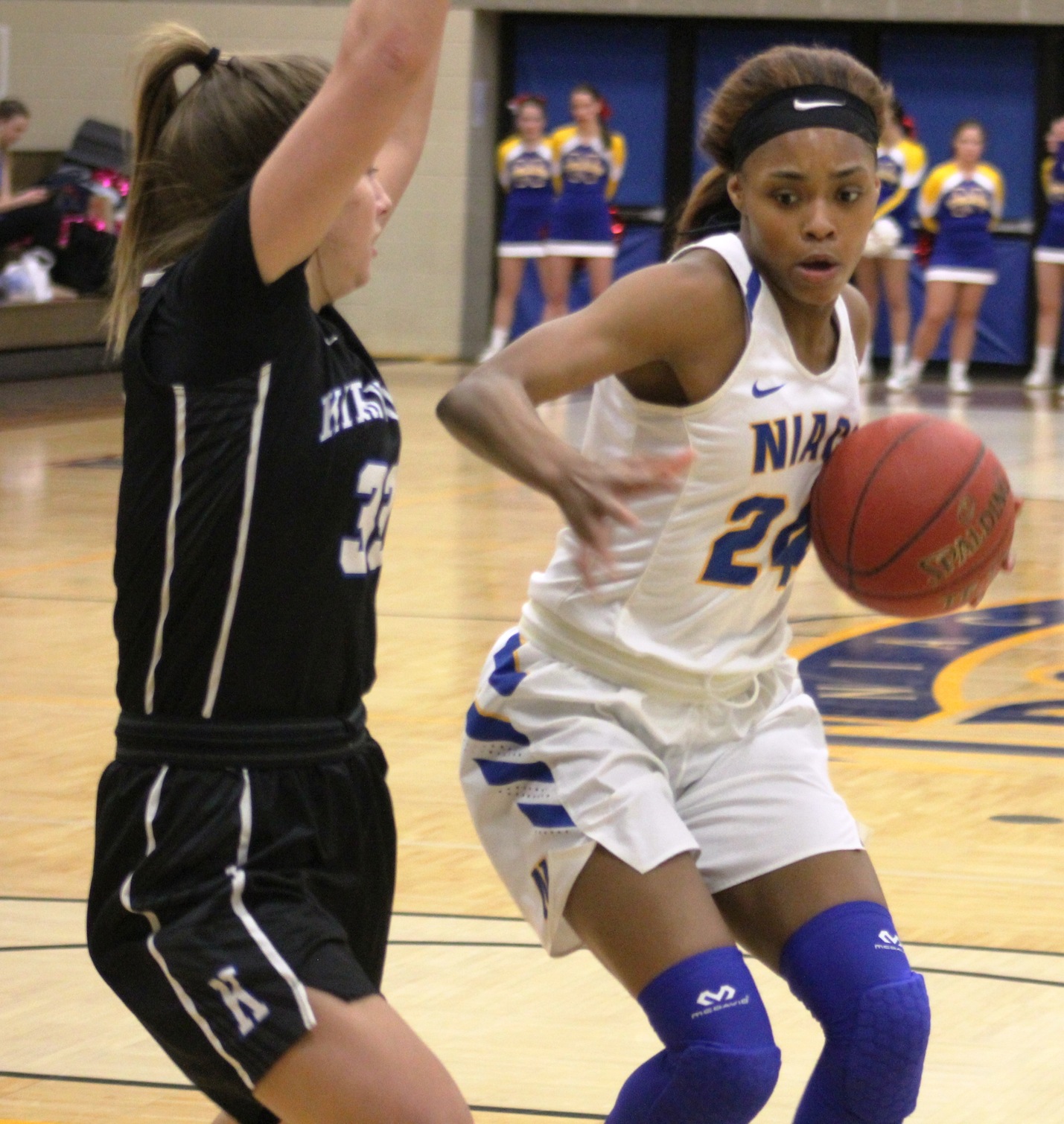 NIACC's Khalilah Holloway drives to the basket during last week's home game against Kirkwood.
