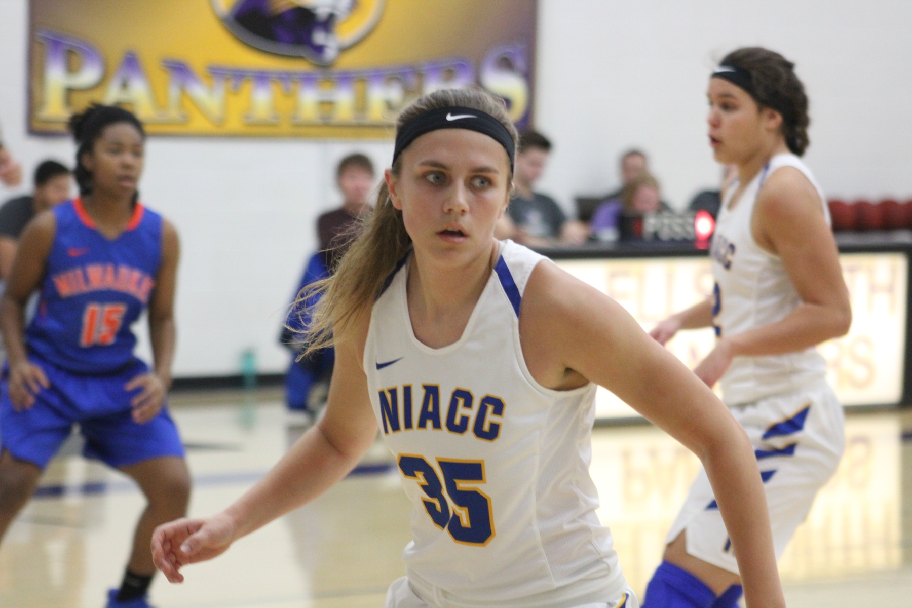 NIACC's Kelsie Willert plays defense in first half of Friday's game against Milwaukee Area Tech.