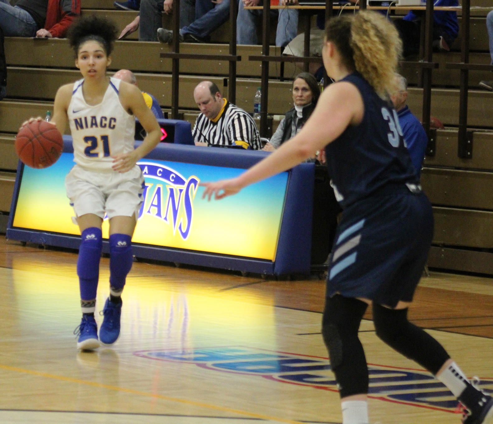 NIACC's Jada Buford looks to make a move in last Wednesday's game against Iowa Central.