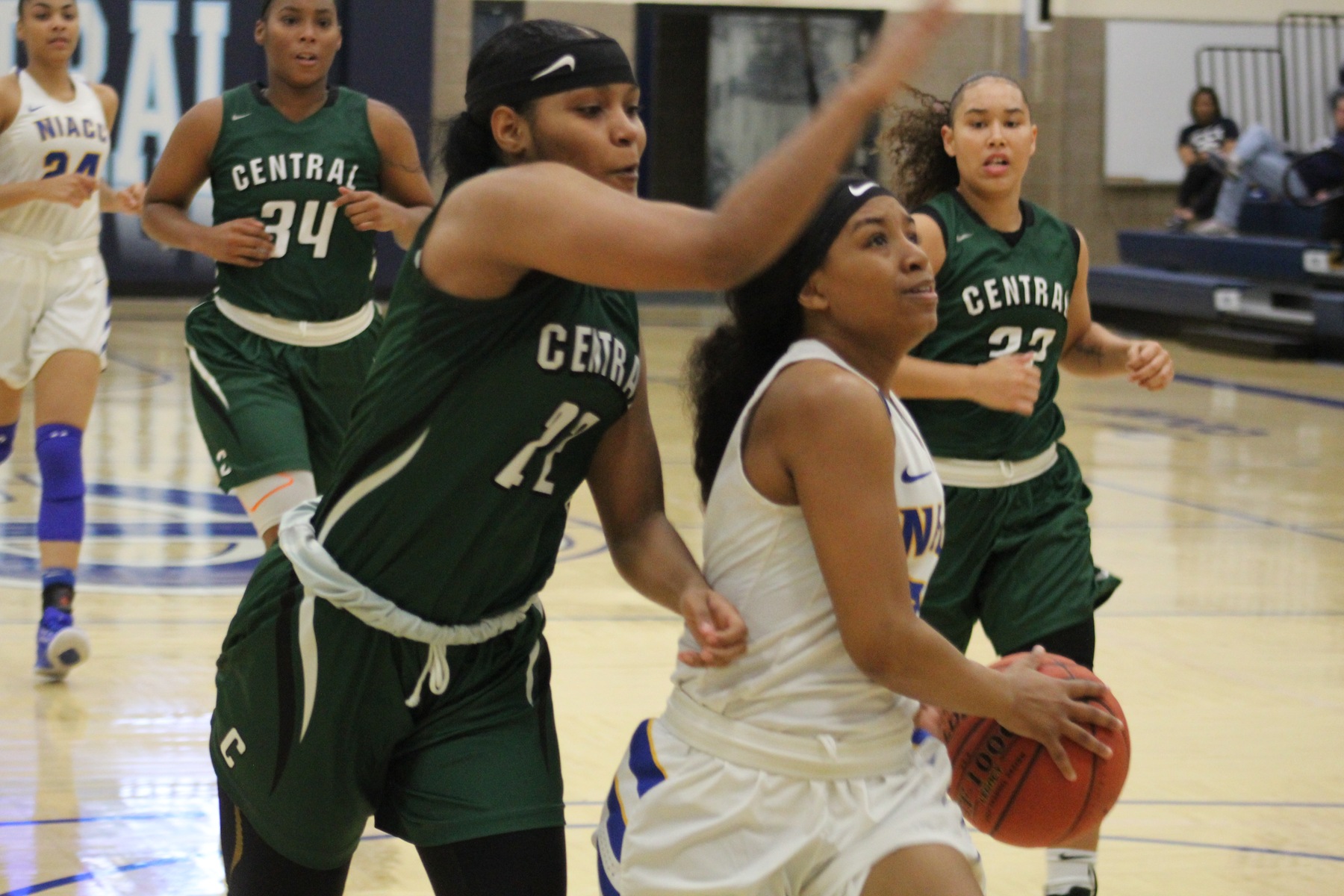 Sierra Lynch converts a layup in the first half of Friday's game against Central CC.