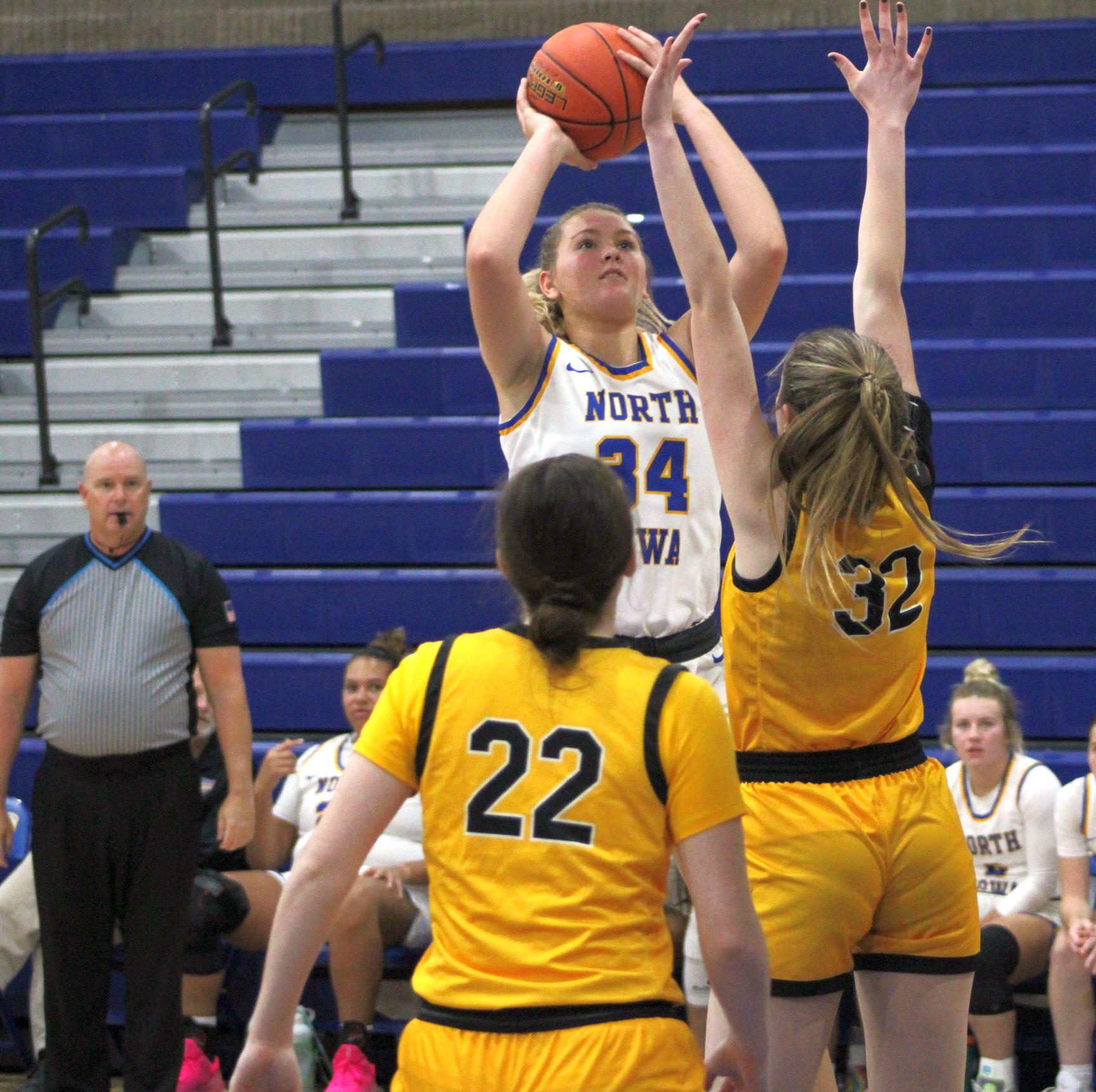 NIACC's Madison Hillman shoots a short jump shot in Saturday's win over Black Hawk College-Moline.