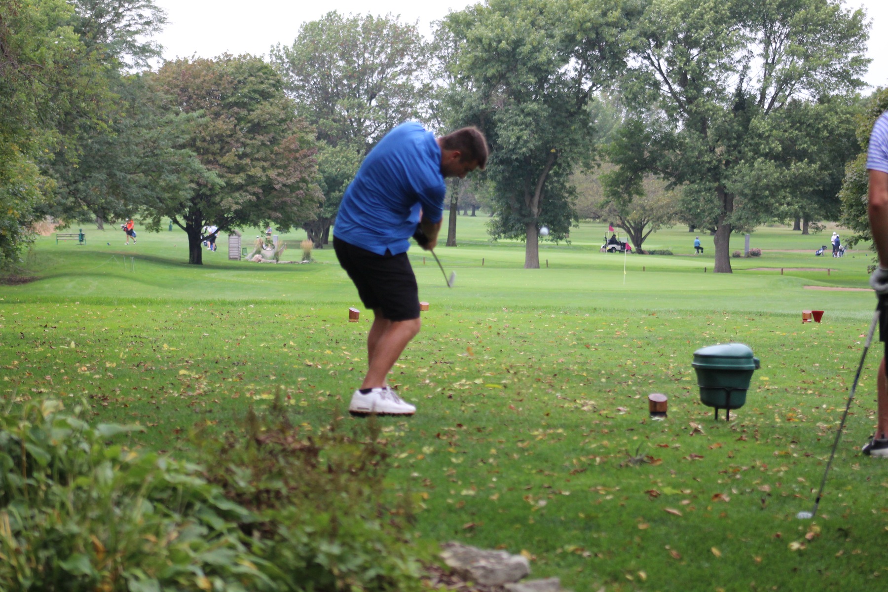 NIACC sophomore Austin Eckenrod tees off at the Mason City Country Club on Thursday.