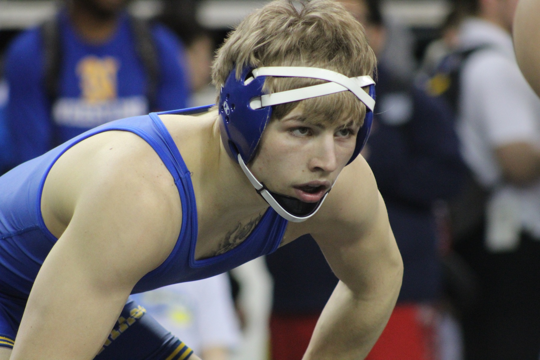 Austin Anderly faces Triton's Tyree Johnson in the semifinals Saturday morning.