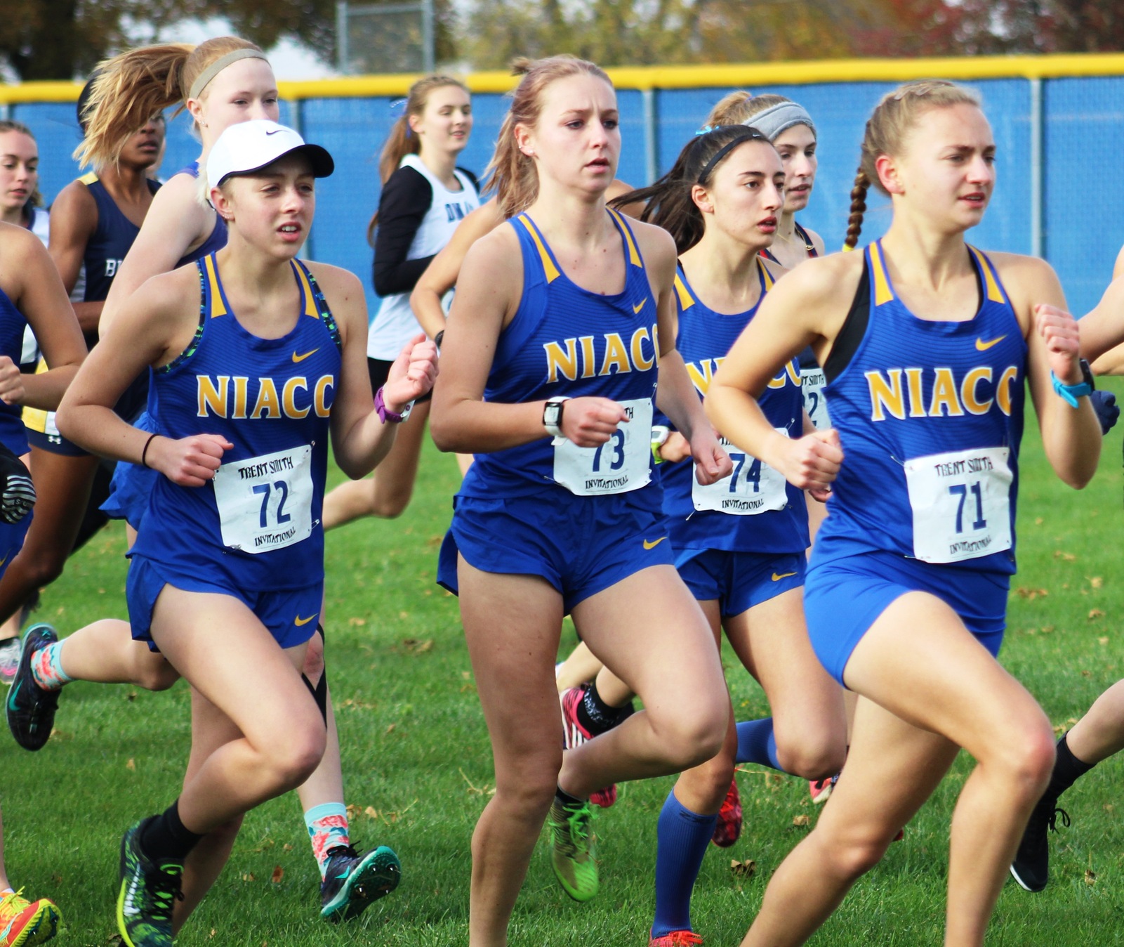 The NIACC women's cross country team competes at the Trent Smith Invitational on Oct. 12 on the NIACC campus.
