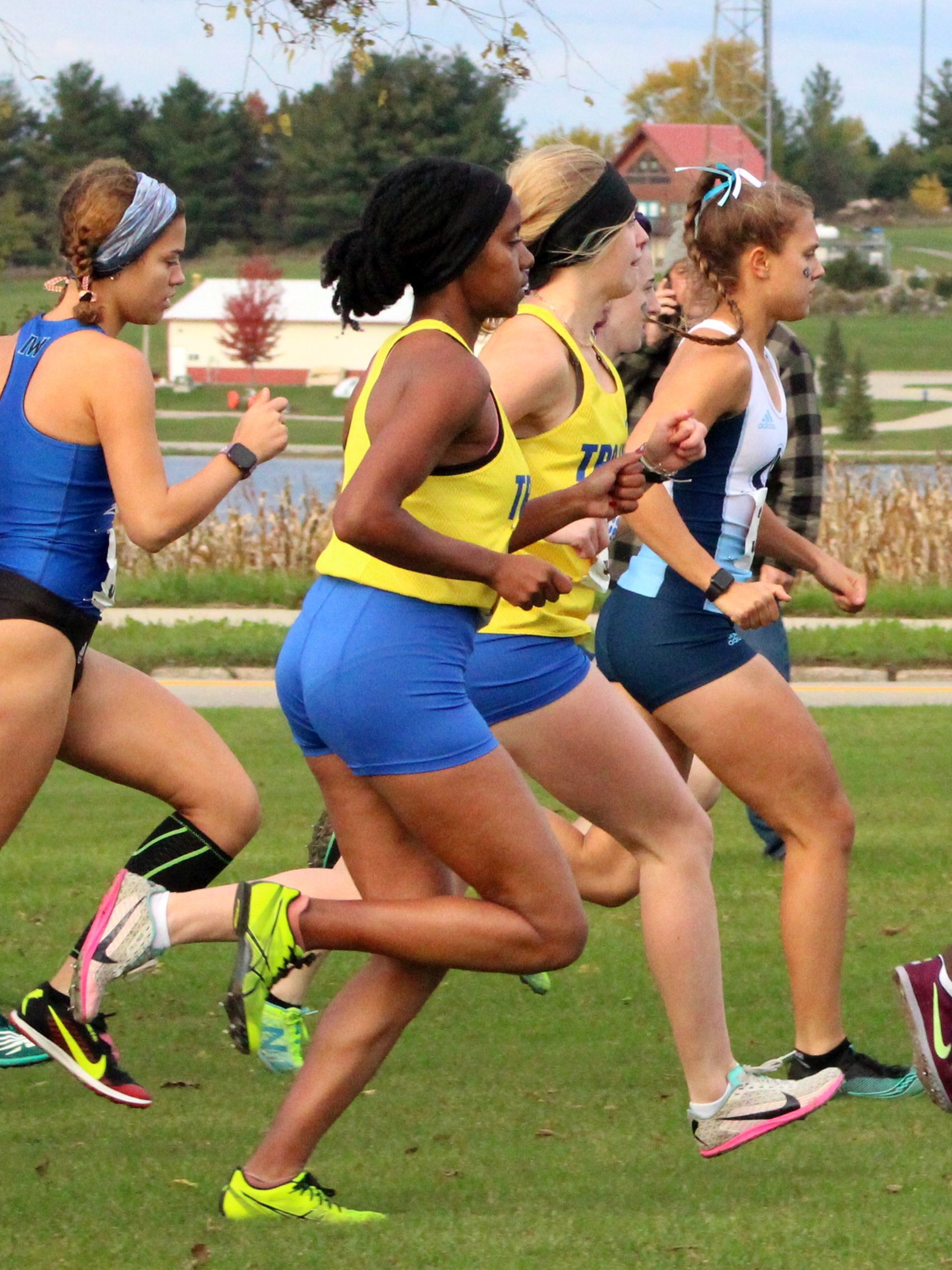NIACC's Sarah Bertry runs to a first-place finish at the NJCAA Region XI Division II meet on Friday in Waterloo.