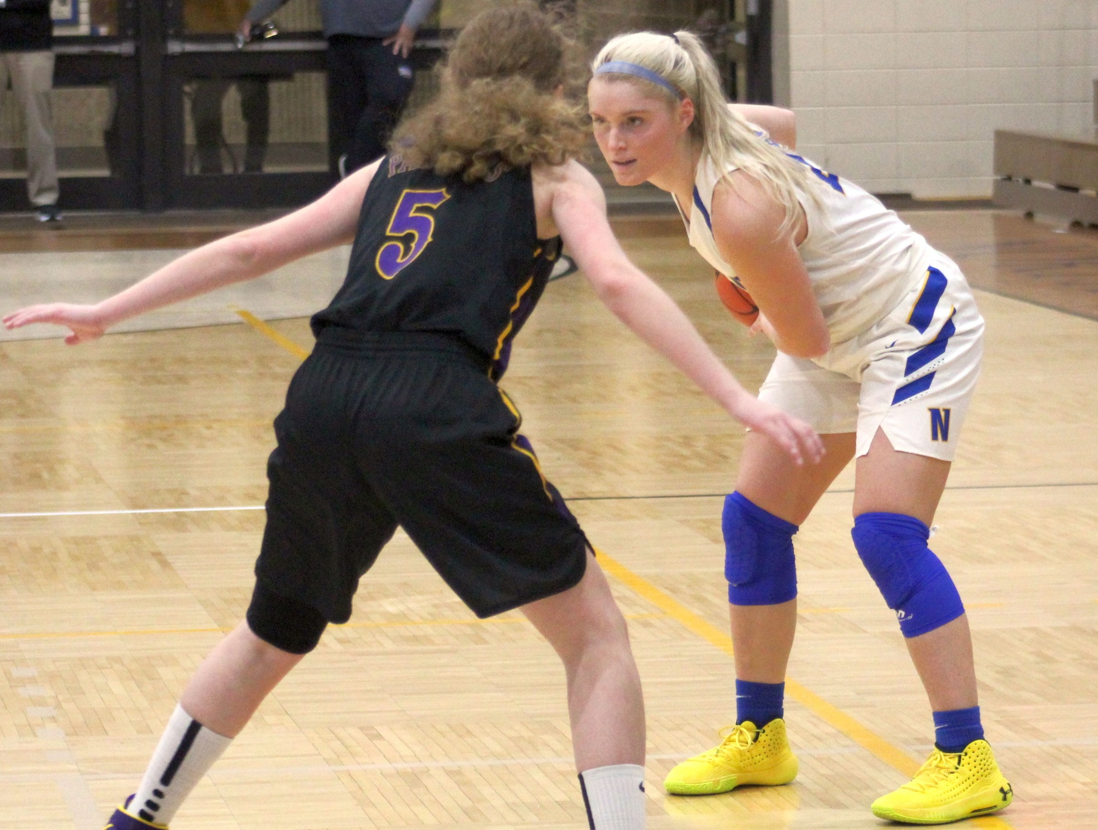 NIACC's Haley Hungerholt looks to make a move during a game last season against Ellsworth.