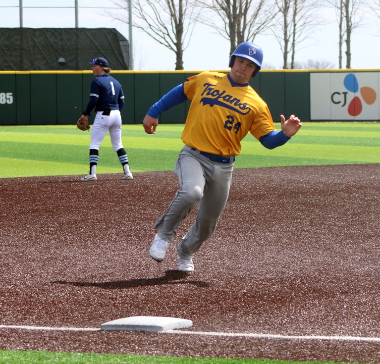 NIACC's Trett Joles heads to third base in Monday's ICCAC contest against Iowa Central in Fort Dodge.