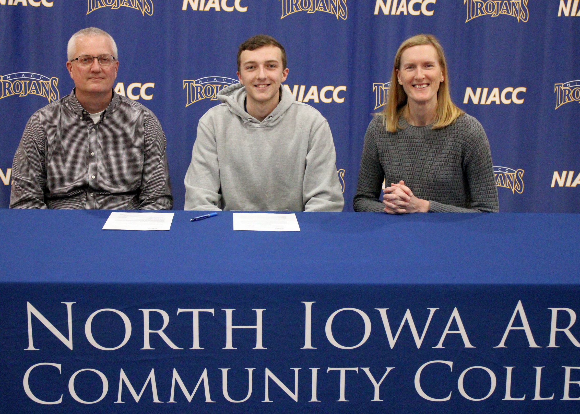 NIACC's Bradley Andrews signs national letter of intent Friday with Truman State University.
