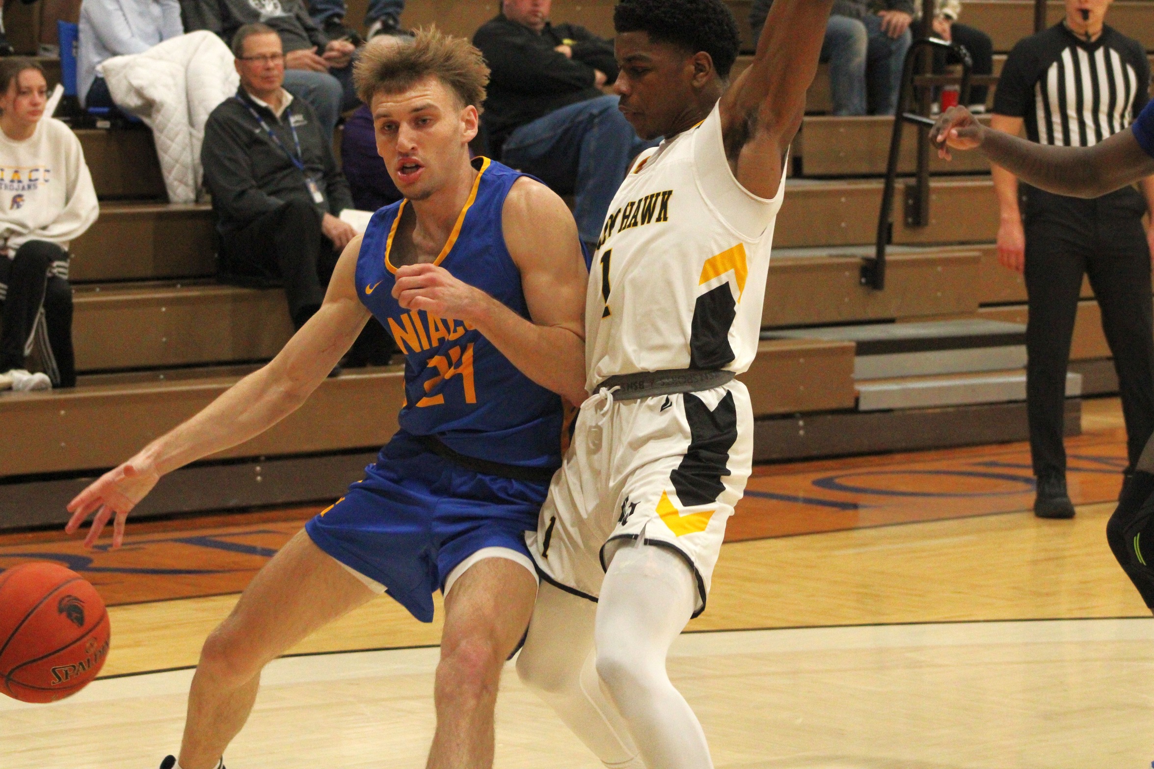 NIACC's Chett Helming drives to the basket in Friday's game against Black Hawk College-Moline.