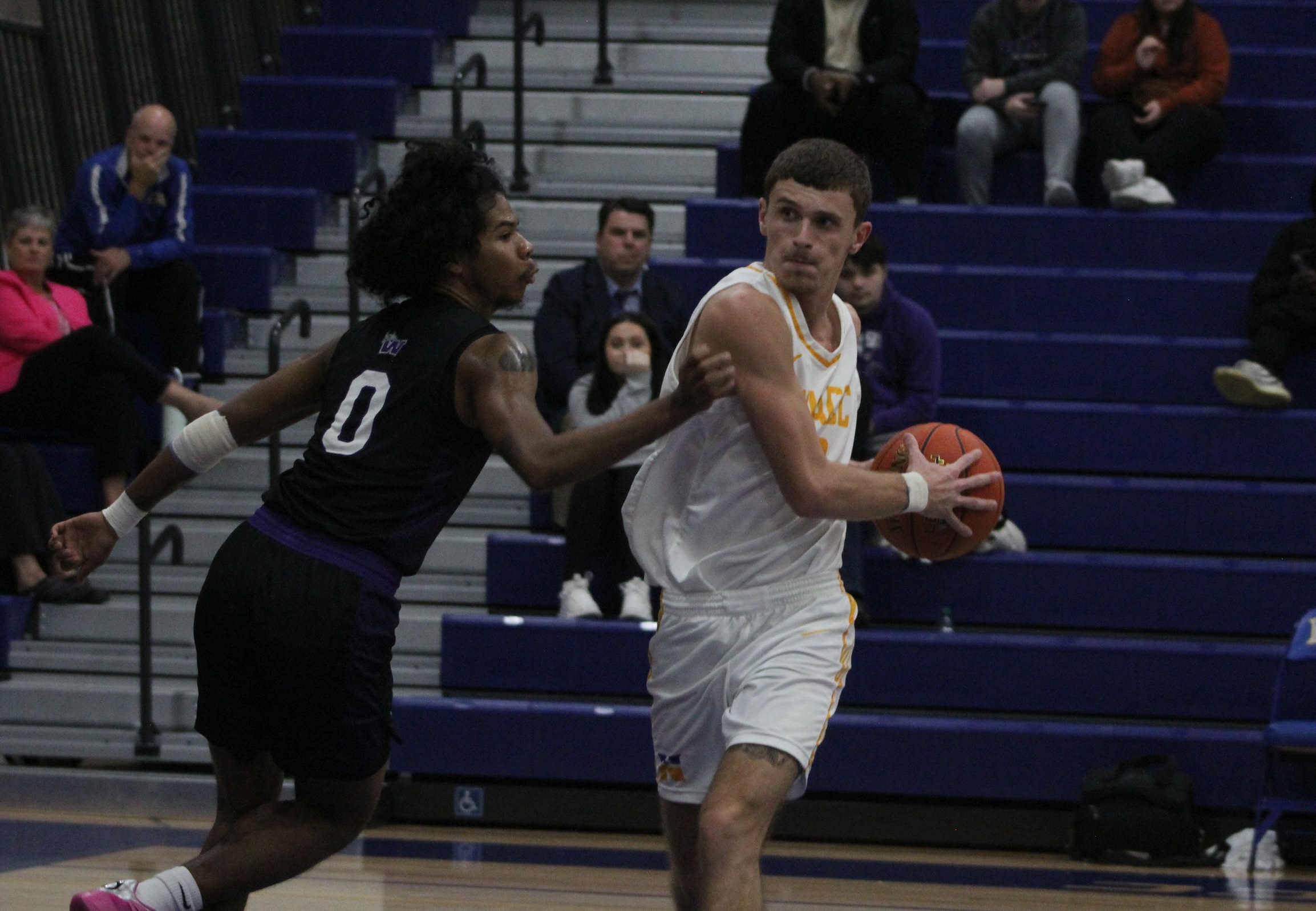 NIACC's Cameron Reigard drives to the basket in Tuesday's game against the Waldorf University Junior Varsity in the NIACC gym.