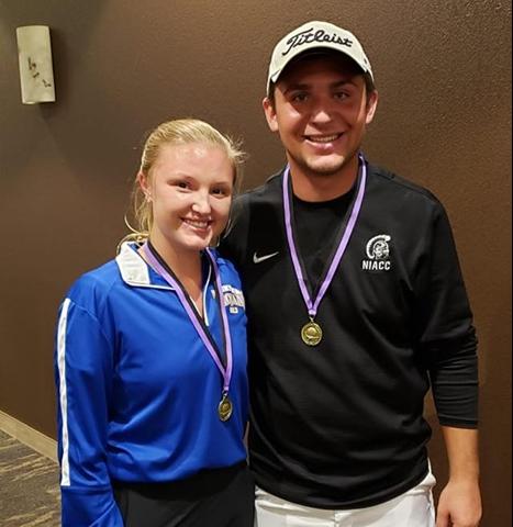 NIACC's Austin Eckenrod shared meet medalist honors at Waldorf Invite and Thea Lunning was third in women's competition.