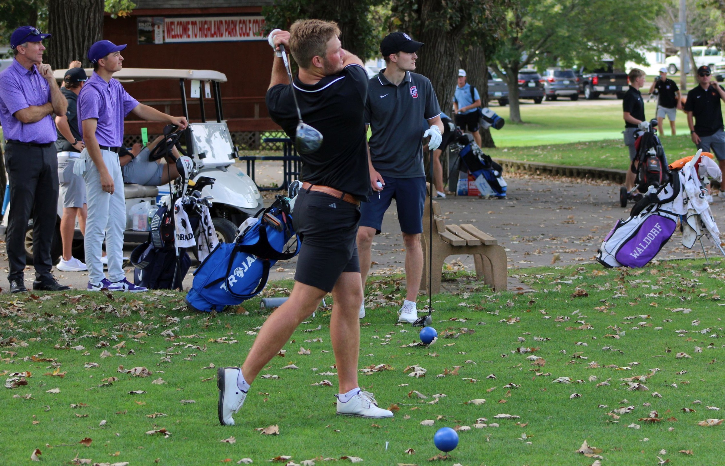 NIACC's Bennett Berger tees off Tuesday at the NIACC Fall Invitational.