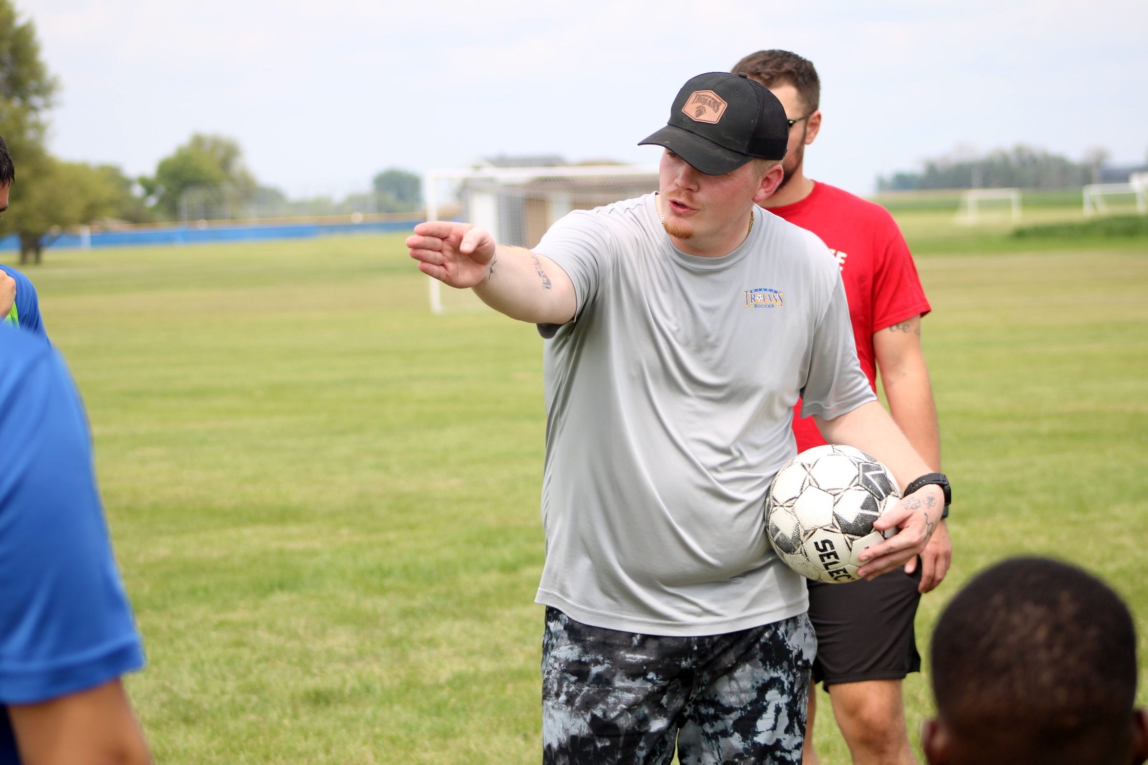 NIACC men's soccer coach Gannon Harsma at Tuesday's first day of practice on the NIACC campus.