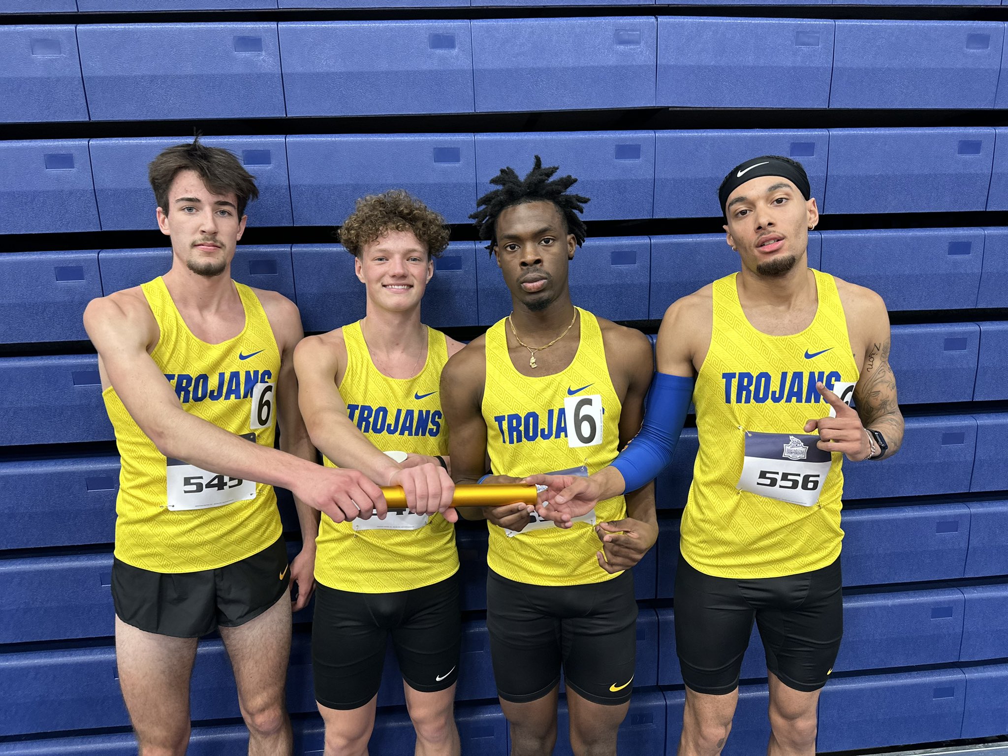 NIACC's Owen Almelien, Bryson Canton, Quinton Ellis and Hugo Massa set a school record in the distance medley relay Friday at the national indoor meet.