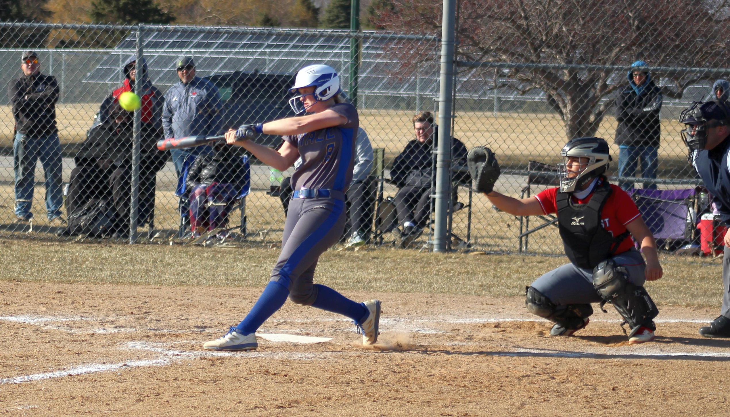 NIACC's Laken Lienhard hits a home run in second game of Saturday's doubleheader against Northeast CC.