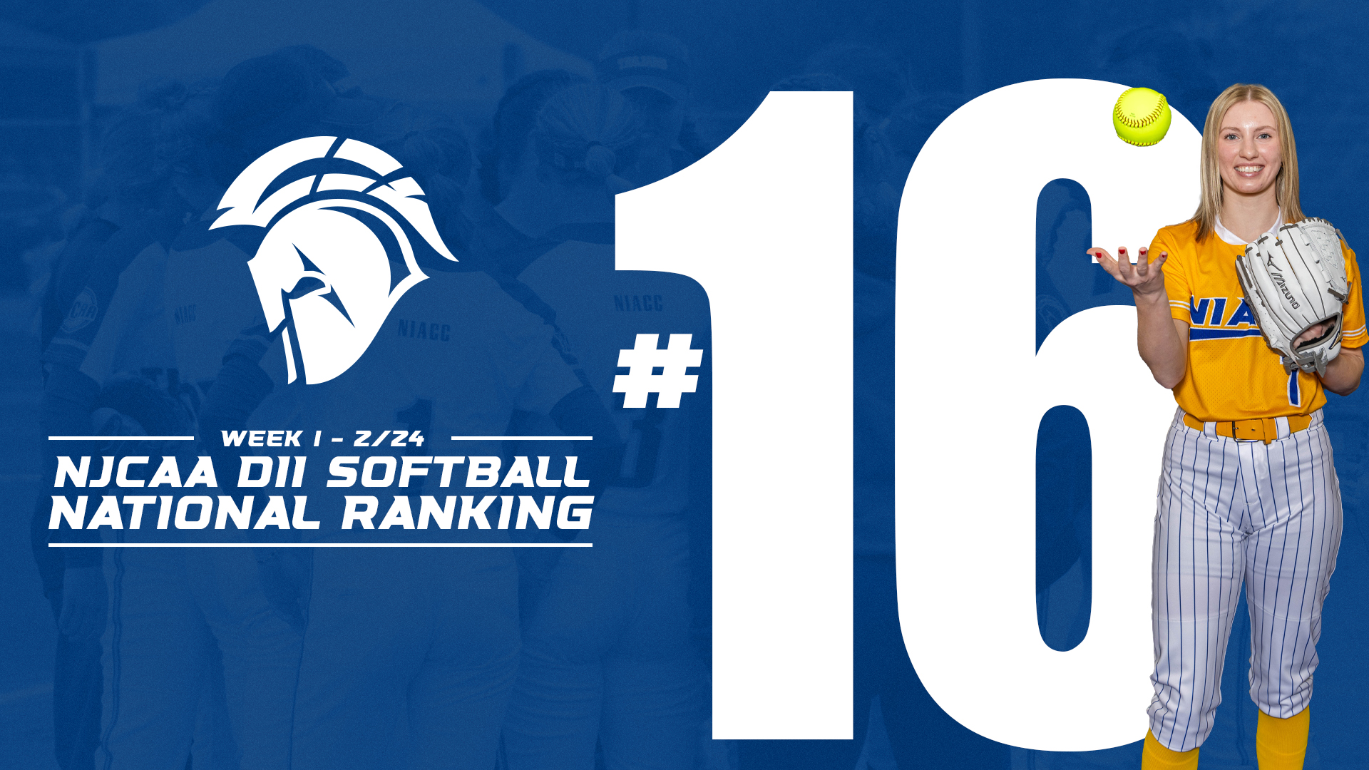 NIACC softball team ranked 16th