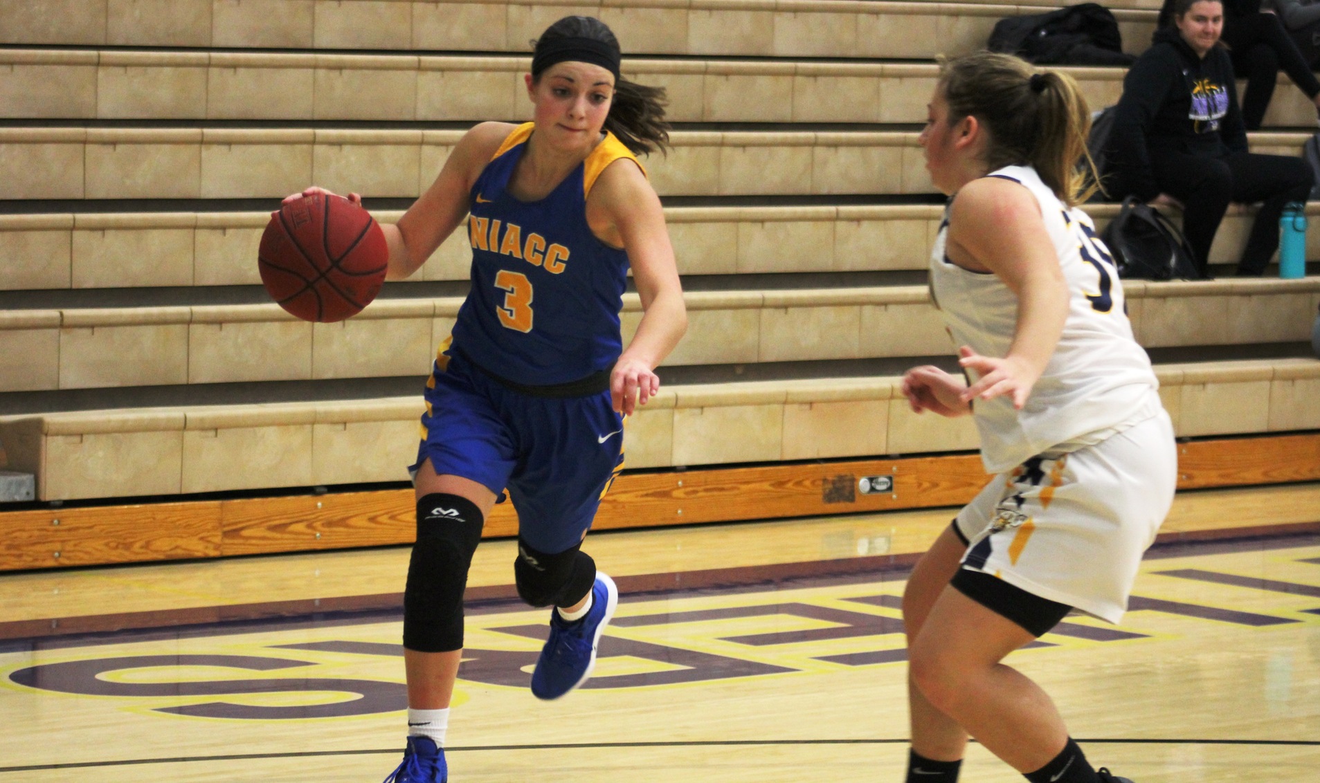 NIACC's Mandy Willems drives to the basket during a game against Marshalltown CC earlier this season.