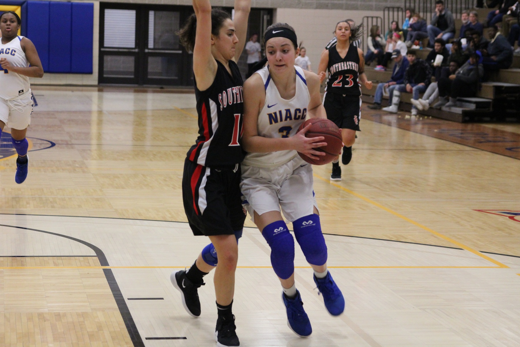 NIACC's Mandy Willems drives to the basket during last Sunday's game against Southeastern.