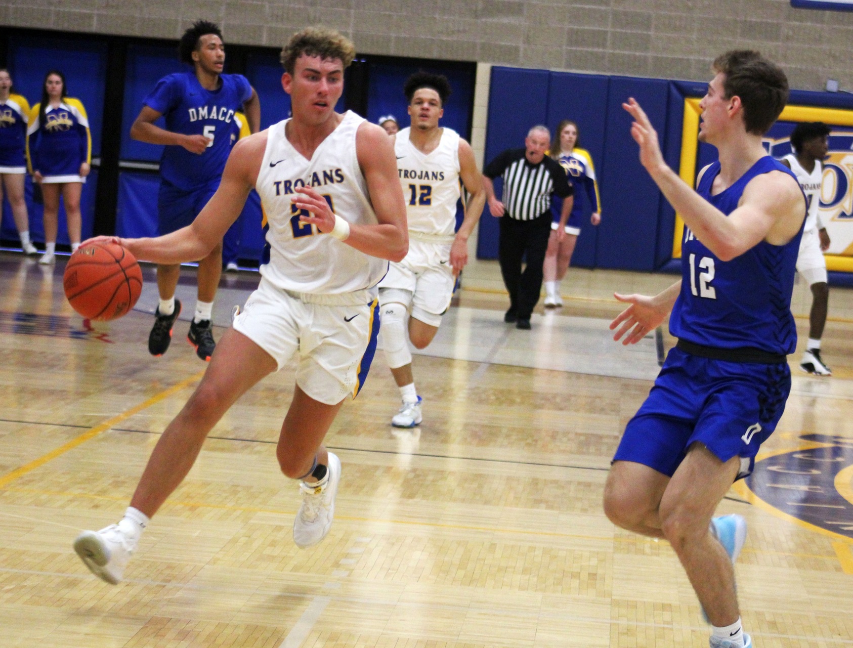 NIACC's Chandler Dean drives to the basket in game earlier this season against DMACC.