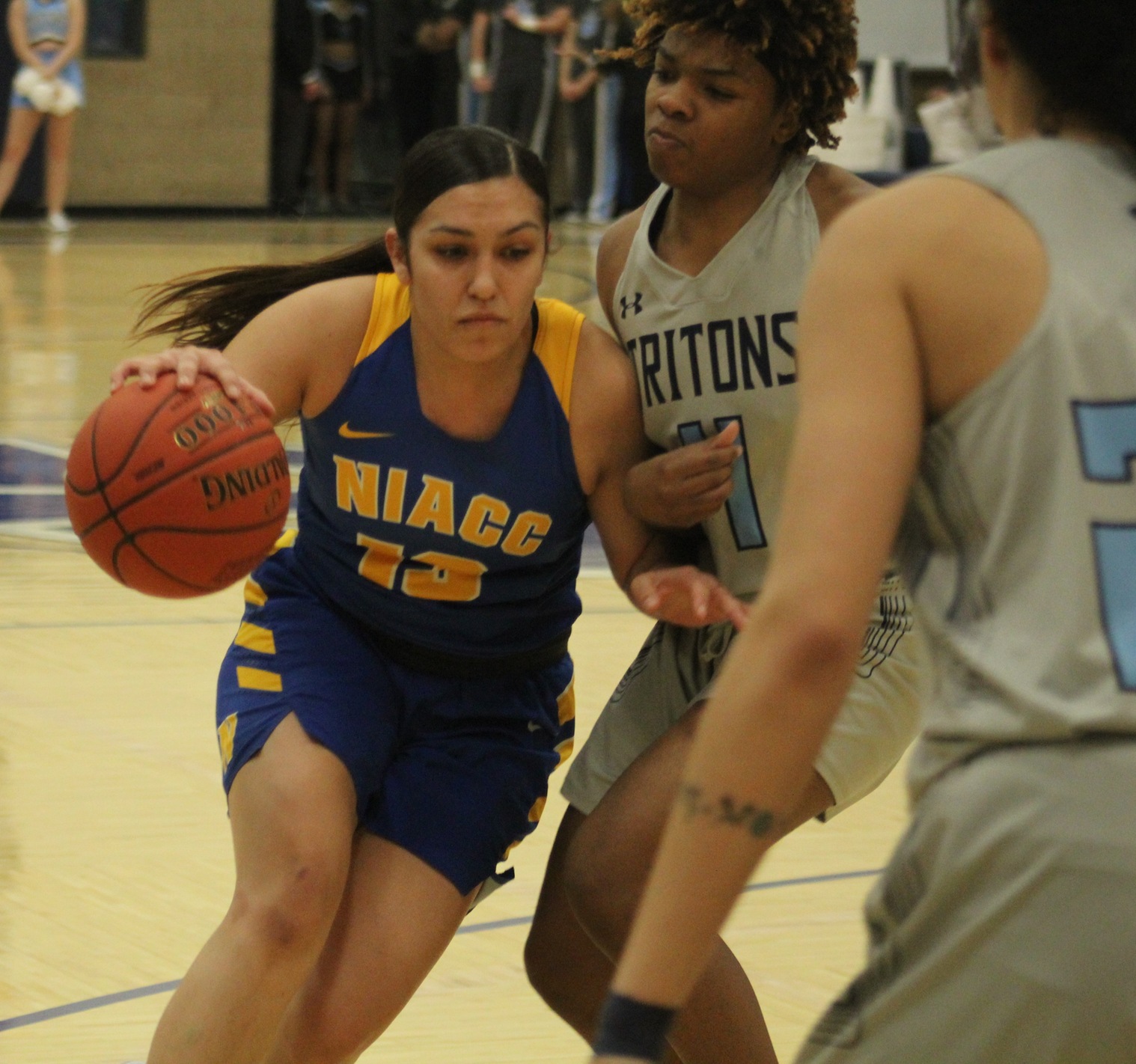 NIACC's Autam Mendez drives to the basket during Saturday's game against Iowa Central.