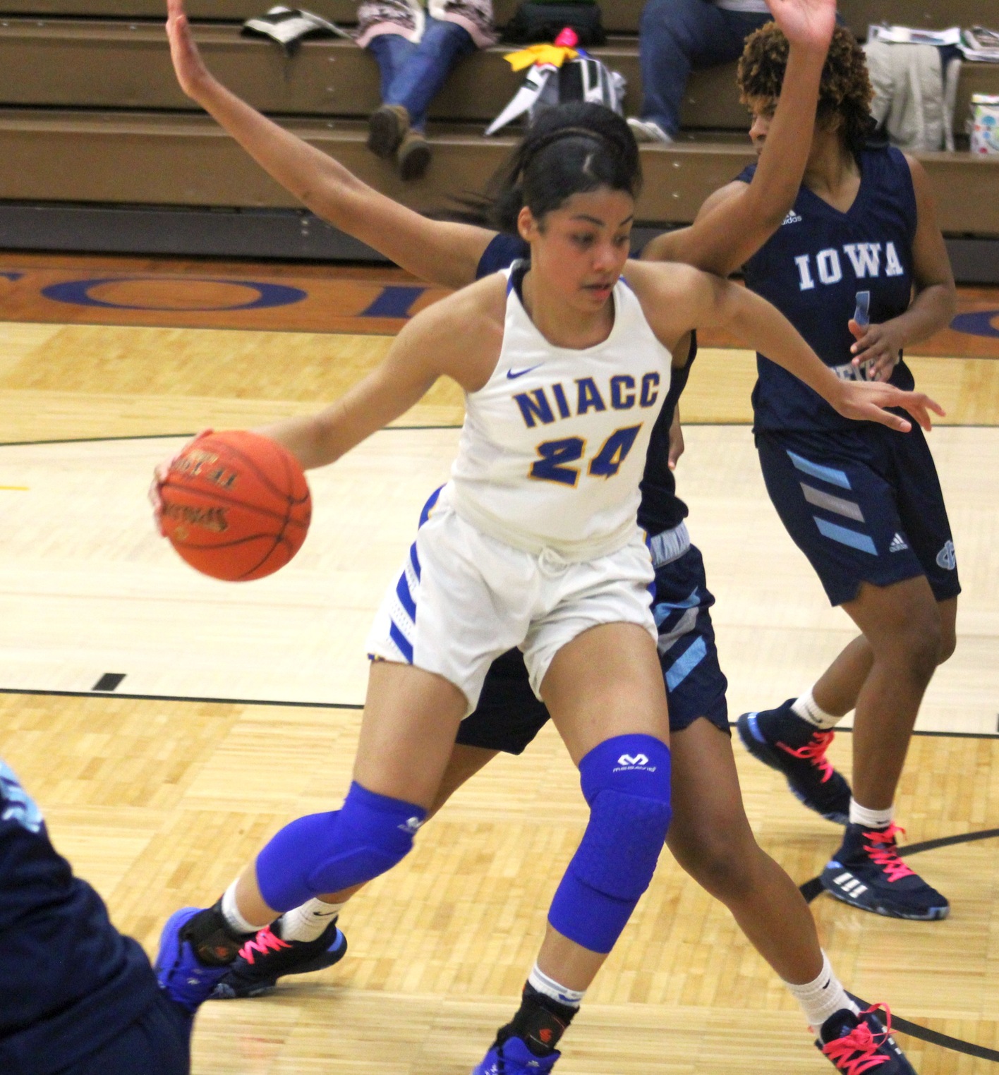 Sierra Morrow drives to the basket in Wednesday's win over Iowa Central.