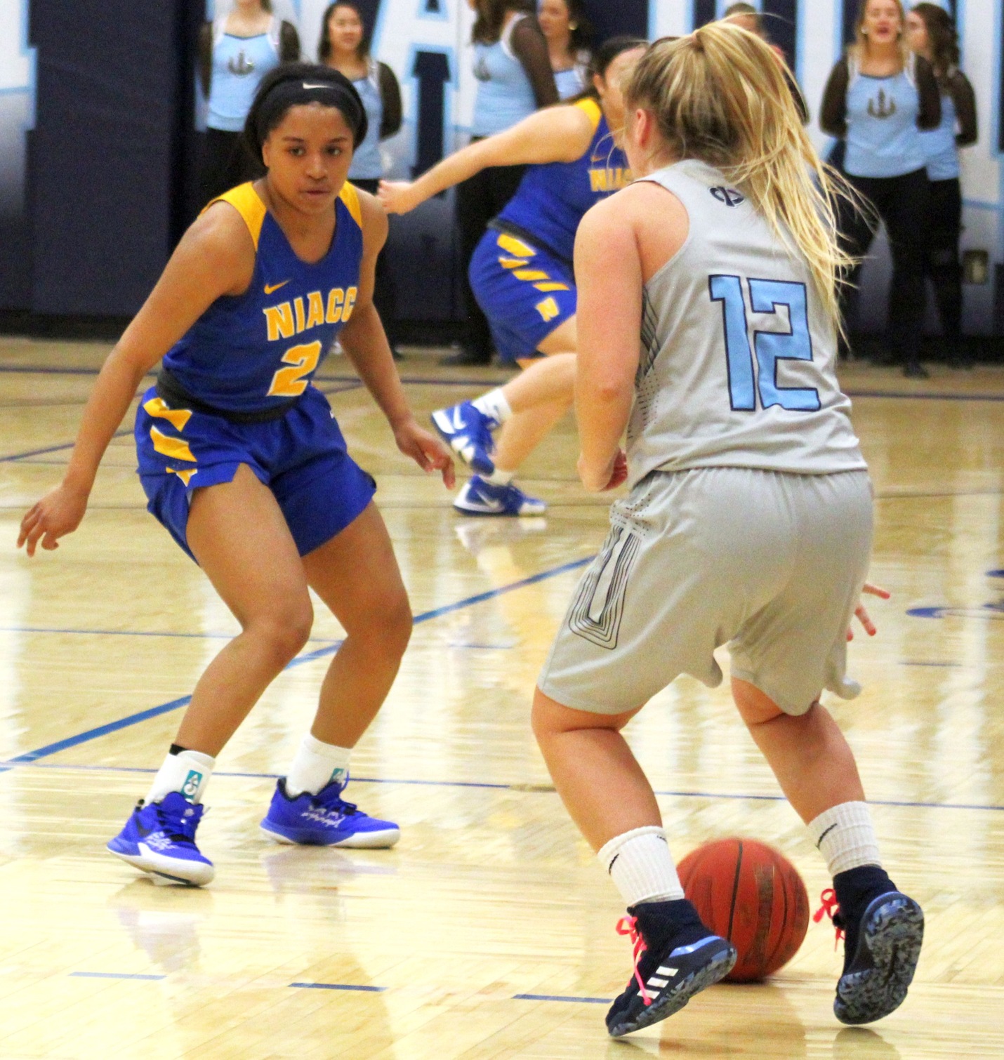 NIACC's Sierra Lynch defends in Saturday's game at Iowa Central.