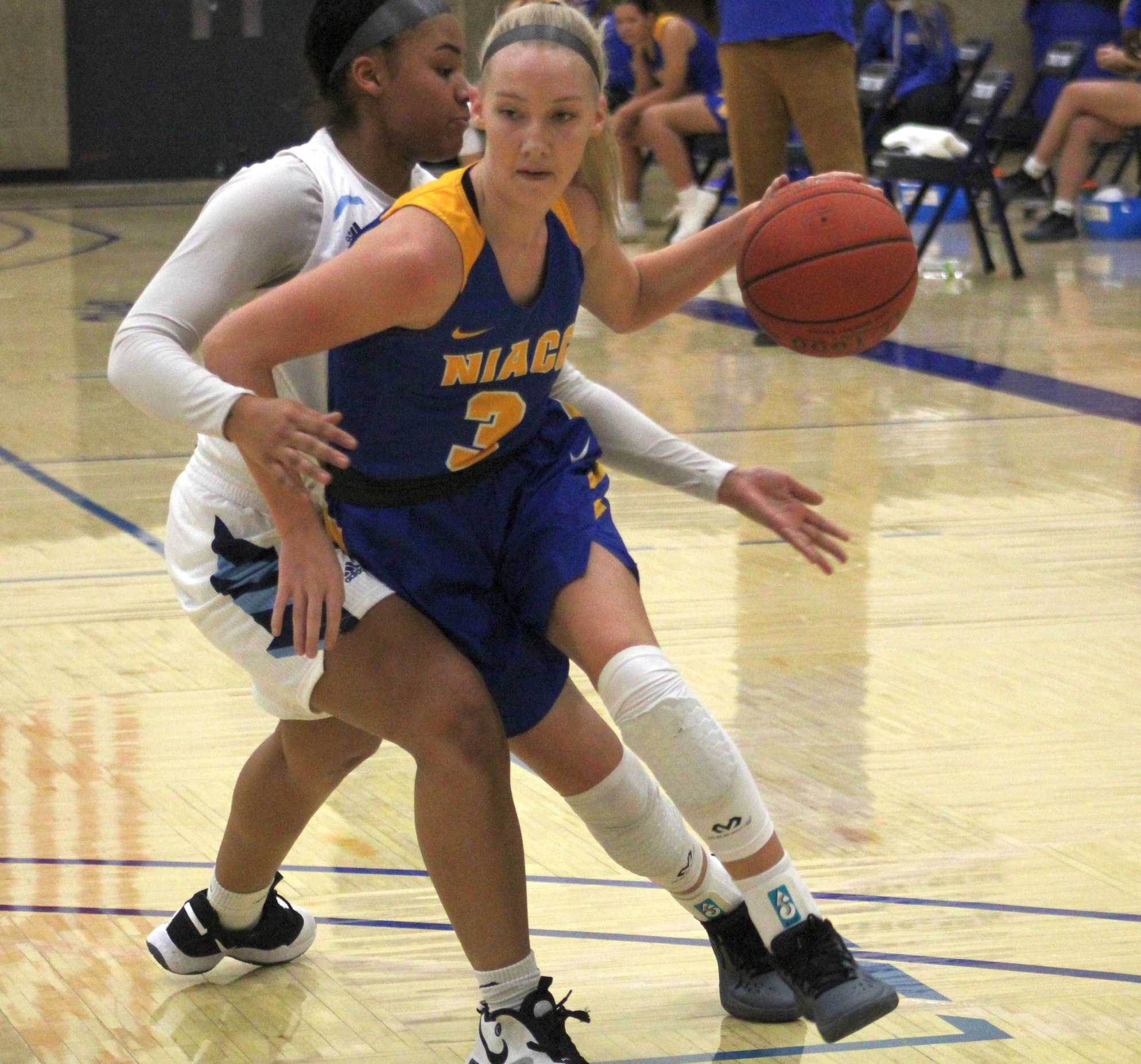 NIACC's Courtney Miller drives to the basket during Wednesday's game against Iowa Central.