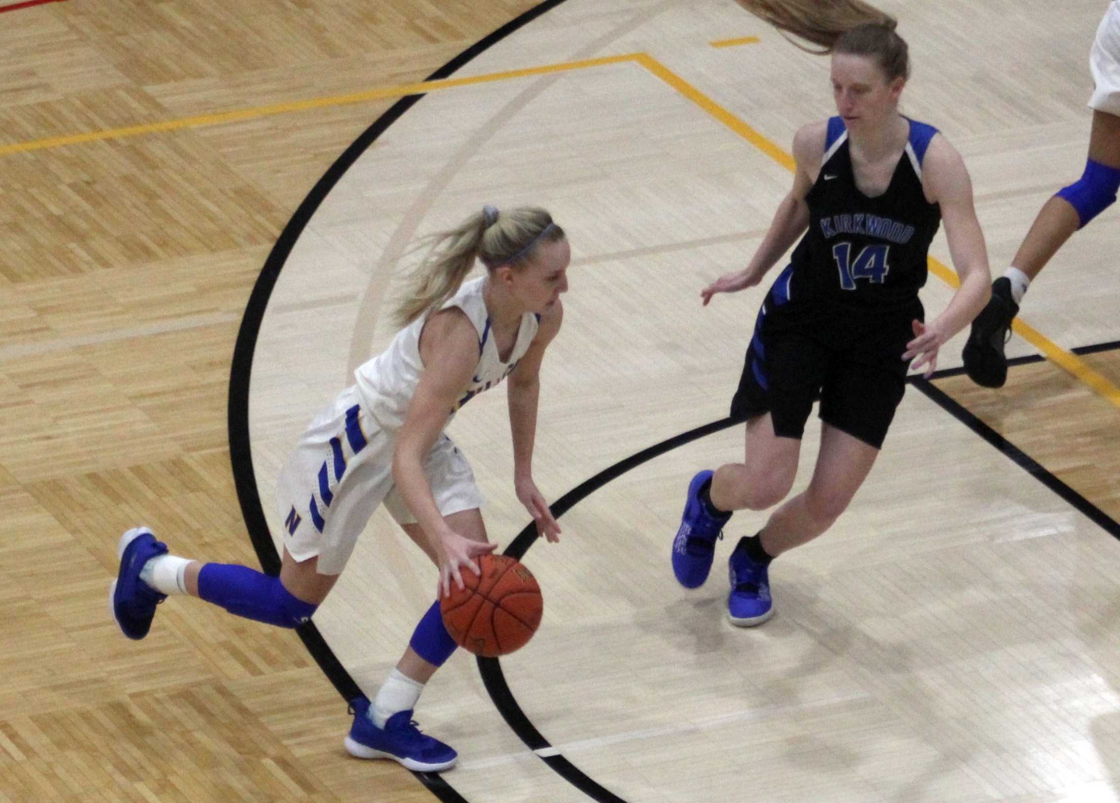 NIACC's Courtney Miller drives to the basket in the second half of Wednesday's ICCAC game against Kirkwood.