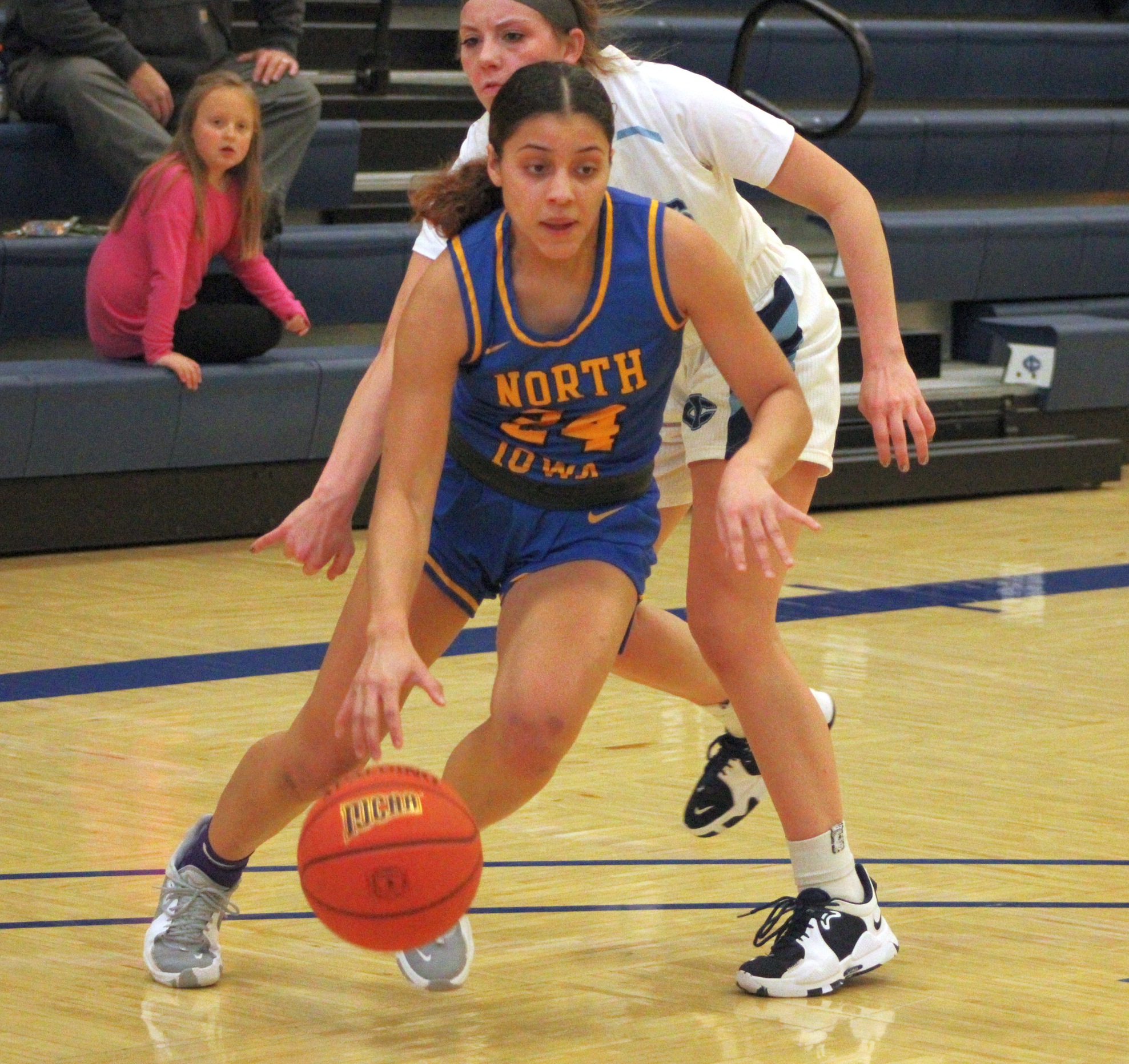 NIACC's Audrey Martinez-Stewart drives to the basket in a game at Iowa Central earlier this season.