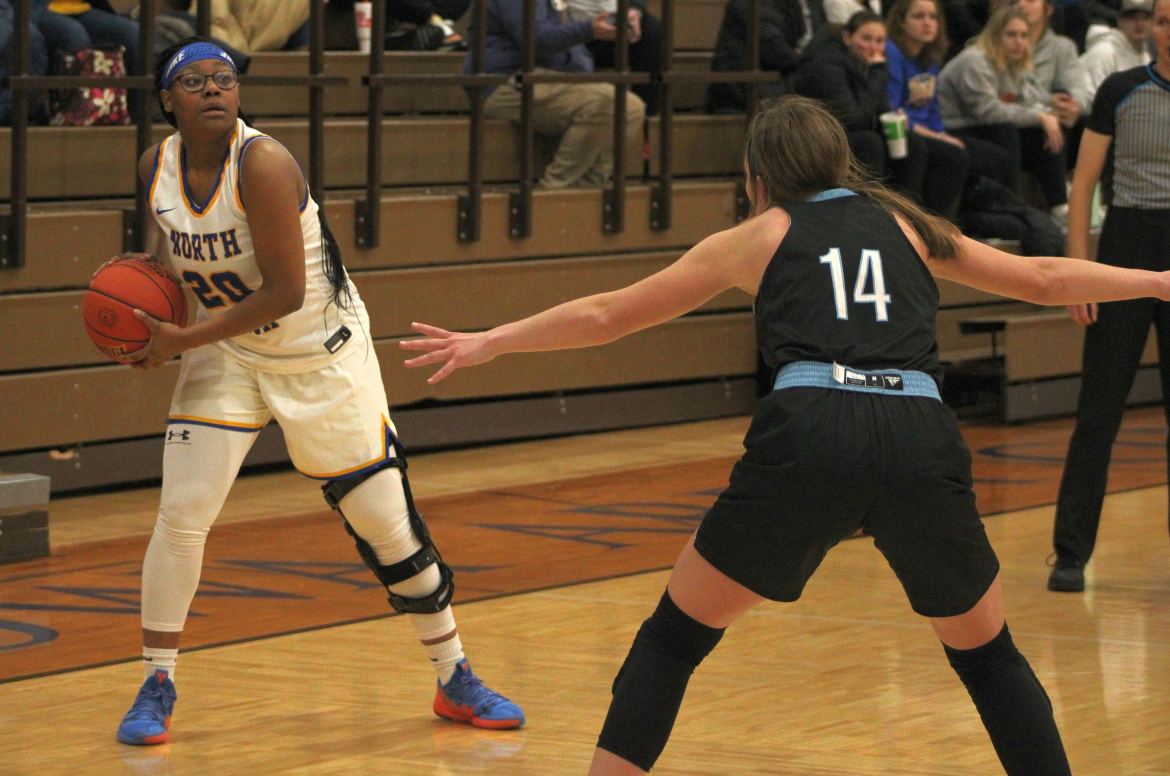 NIACC's Jasmine Jackson looks to pass the ball in the first half of Wednesday's game against Iowa Central.