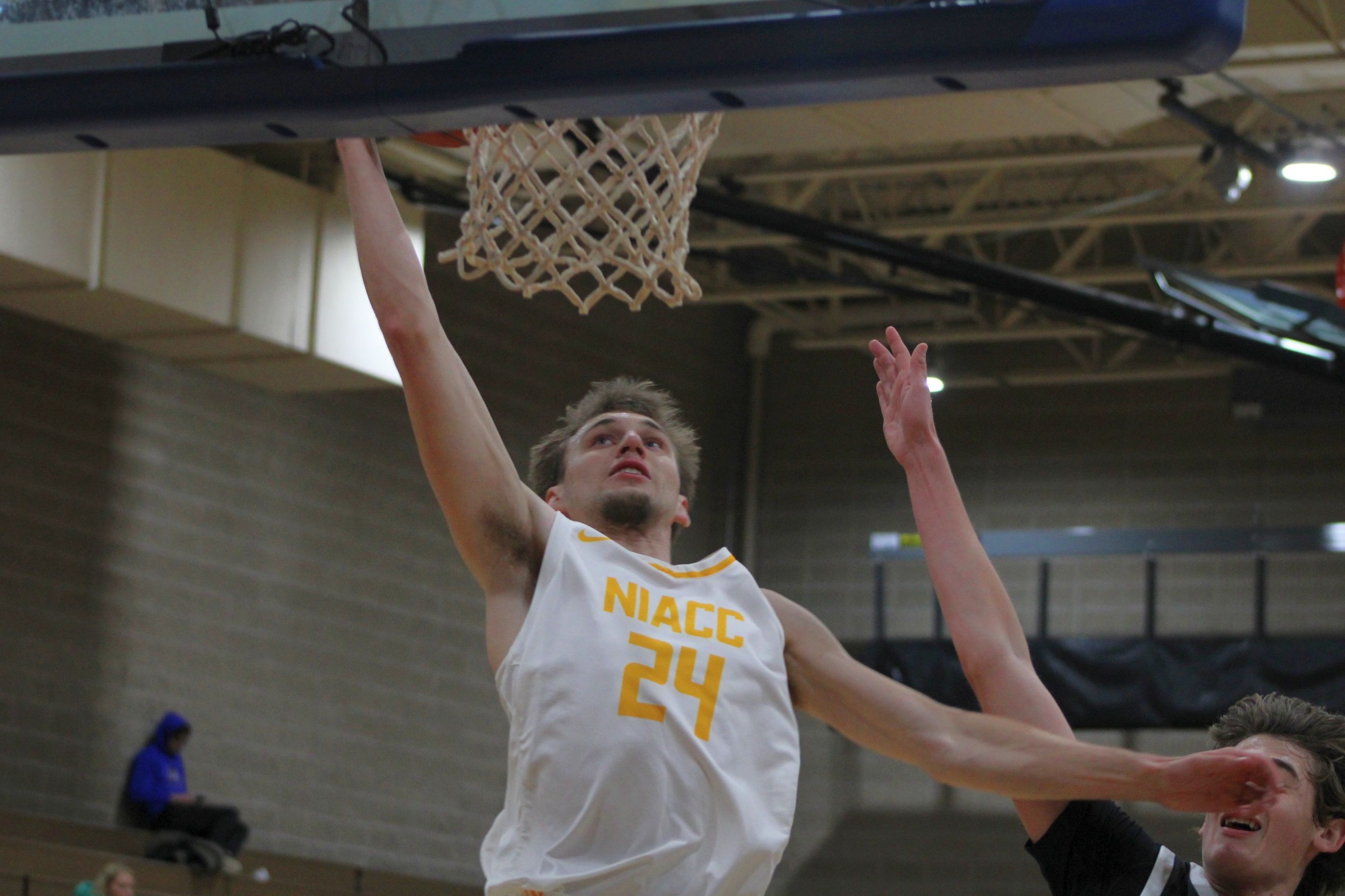NIACC's Chett Helming dunks in Saturday's game against Northeast CC.