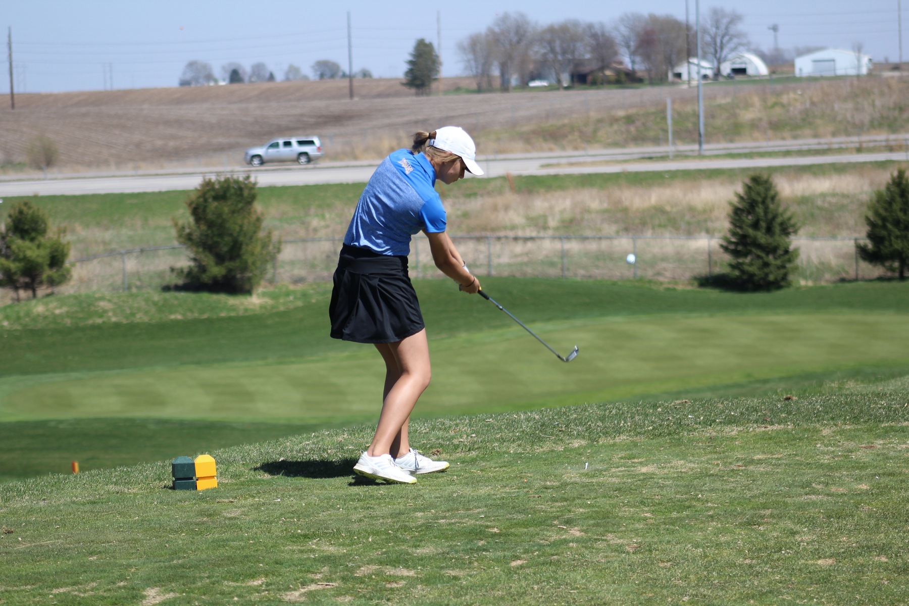 NIACC's Jordyn Barragy tees off on hole No. 13 on Saturday at Otter Creek Golf Course.