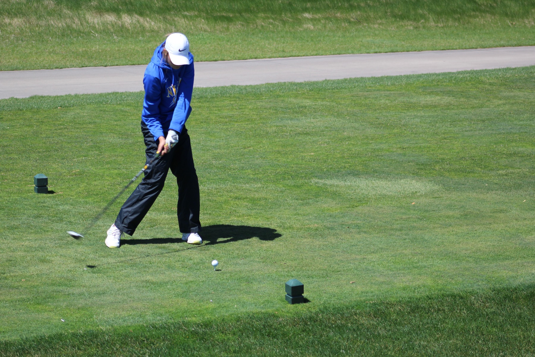 NIACC freshman Jordyn Barragy tees off during Friday's round at the regional golf tournament Friday at Otter Creek Golf Course in Ankeny.