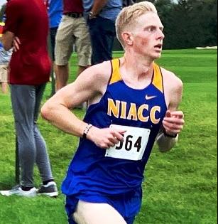 NIACC's Dawson Schmidt runs at the St. Olaf College Invitational in September.