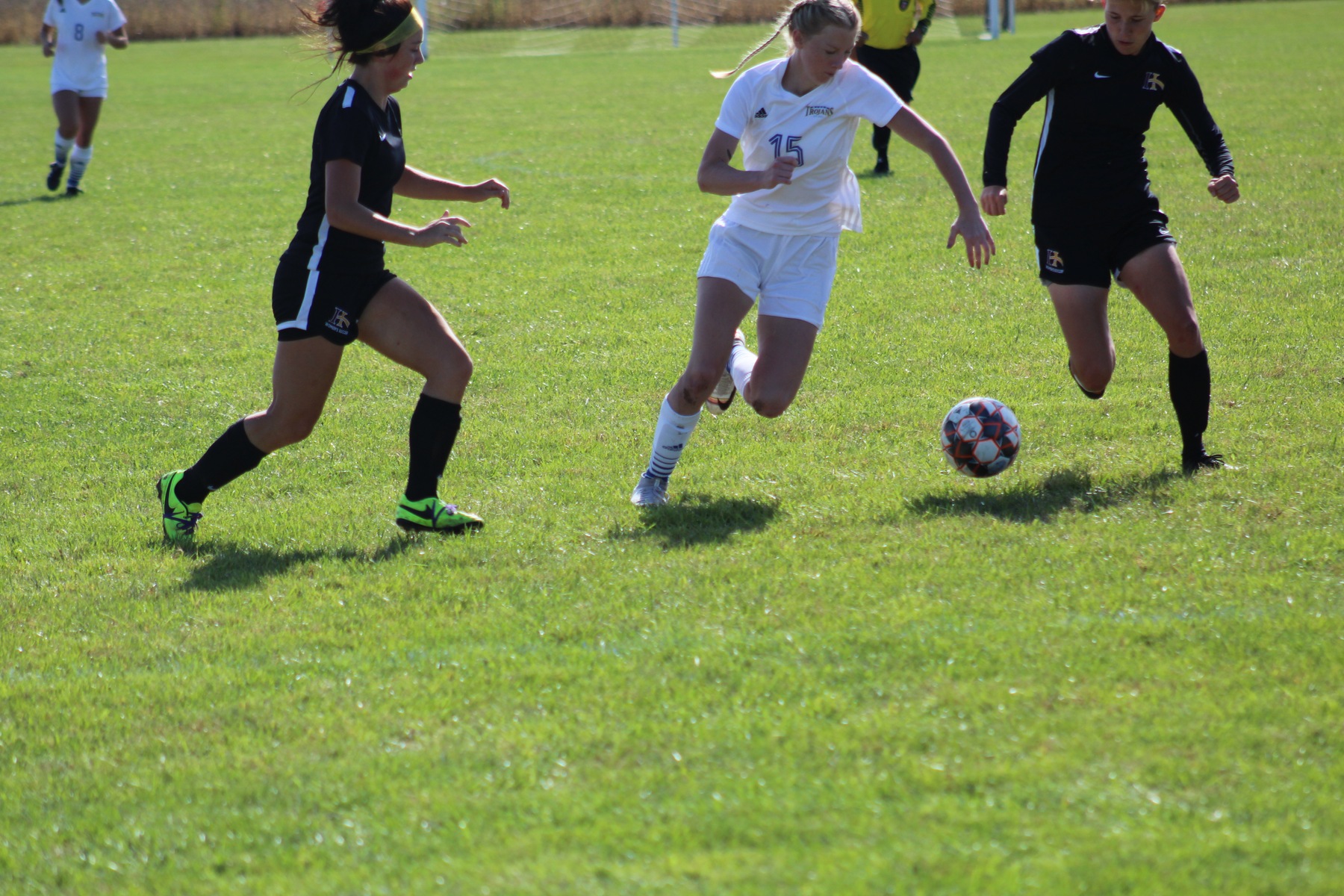 NIACC's Kasey Parish moves the ball down field in Sunday's contest against Indian Hills.
