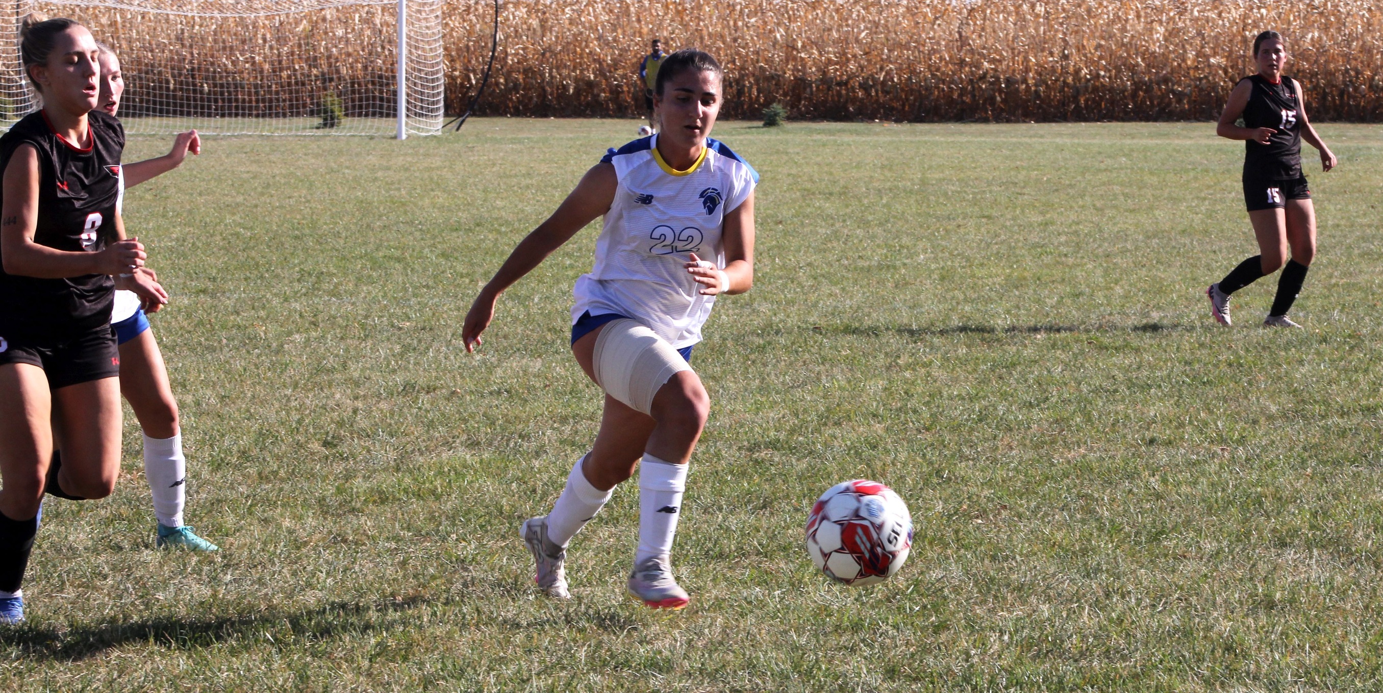 NIACC's Aryana Rashidi controls the ball in the first half of Wednesday's home match against Northeast CC.