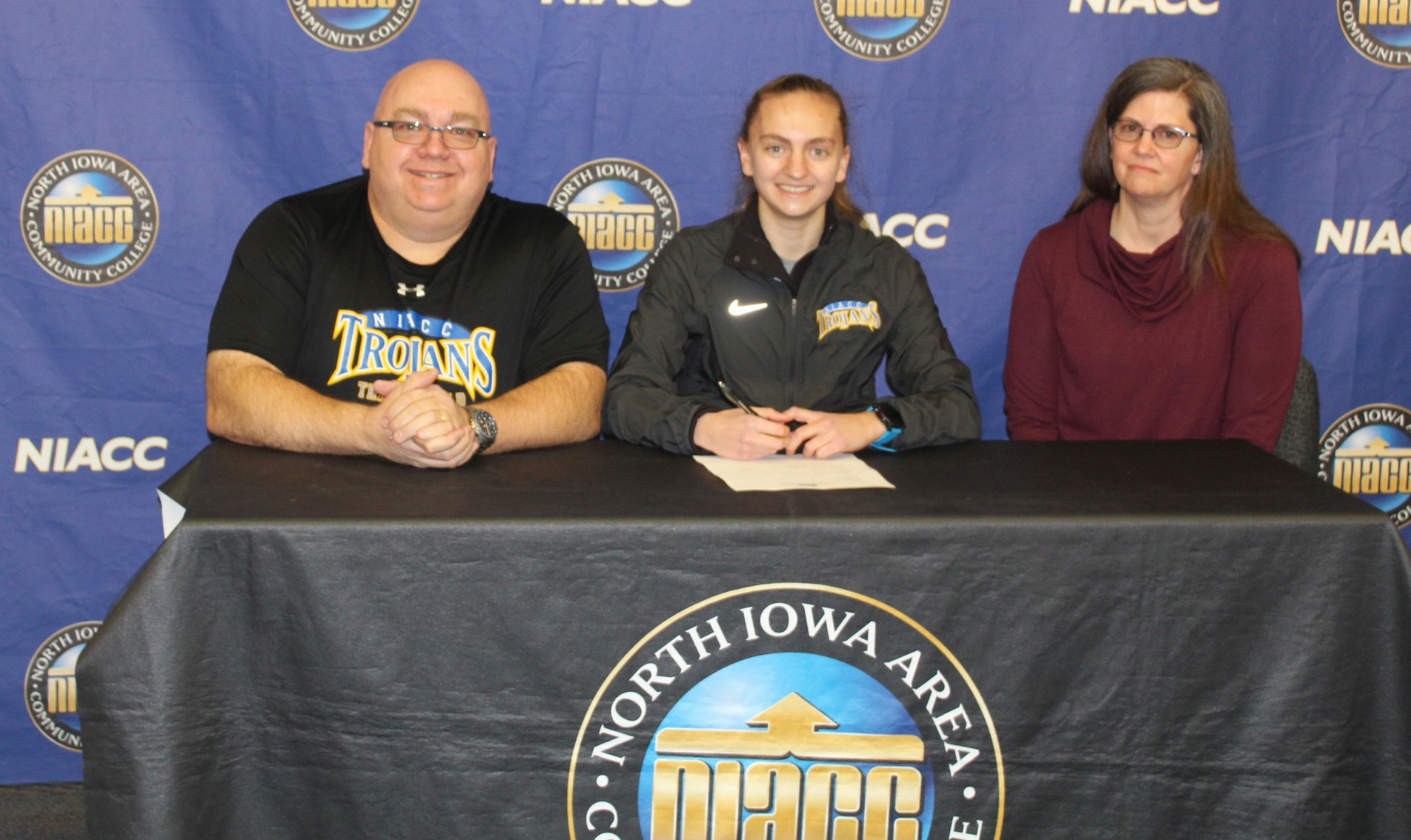 NIACC's Emma Davison signed a national letter of intent Tuesday to run track and field and cross country at Oklahoma Christian University.