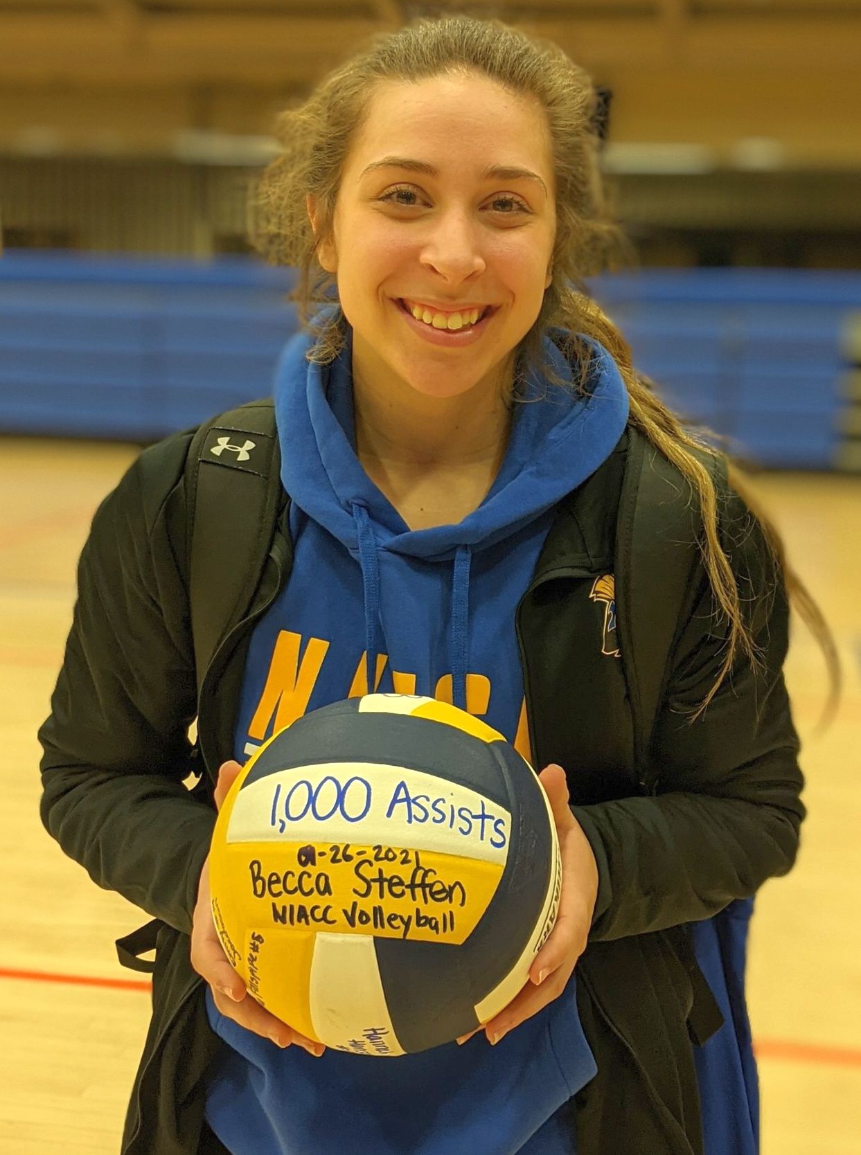 NIACC's Becca Steffen recorded her 1,000th career assist Tuesday against Hawkeye CC.