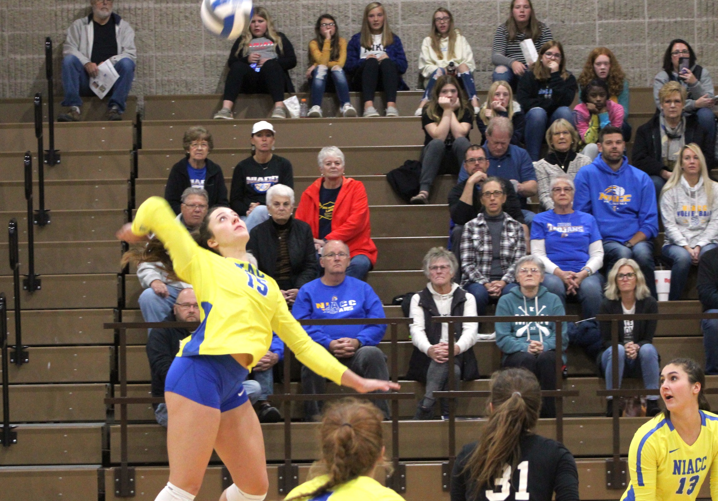 Grace Tobin led NIACC with 11 kills on Wednesday against Iowa Central.