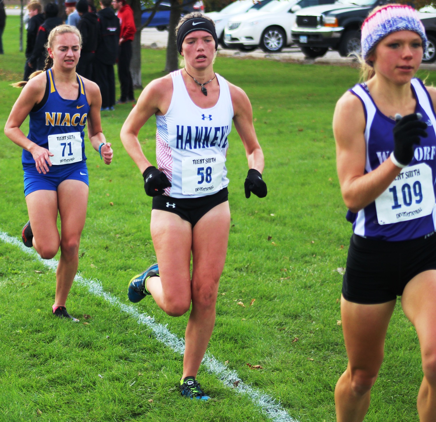 NIACC's Emma Davison runs to a 4th-place finish at the Trent Smith Invitational Friday.