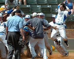 NIACC's Hunter Kings heads to home plate after hitting a walk-off home run in the 11th inning against Murray State College at the 2013 NJCAA Division II World Series in Enid, Okla.